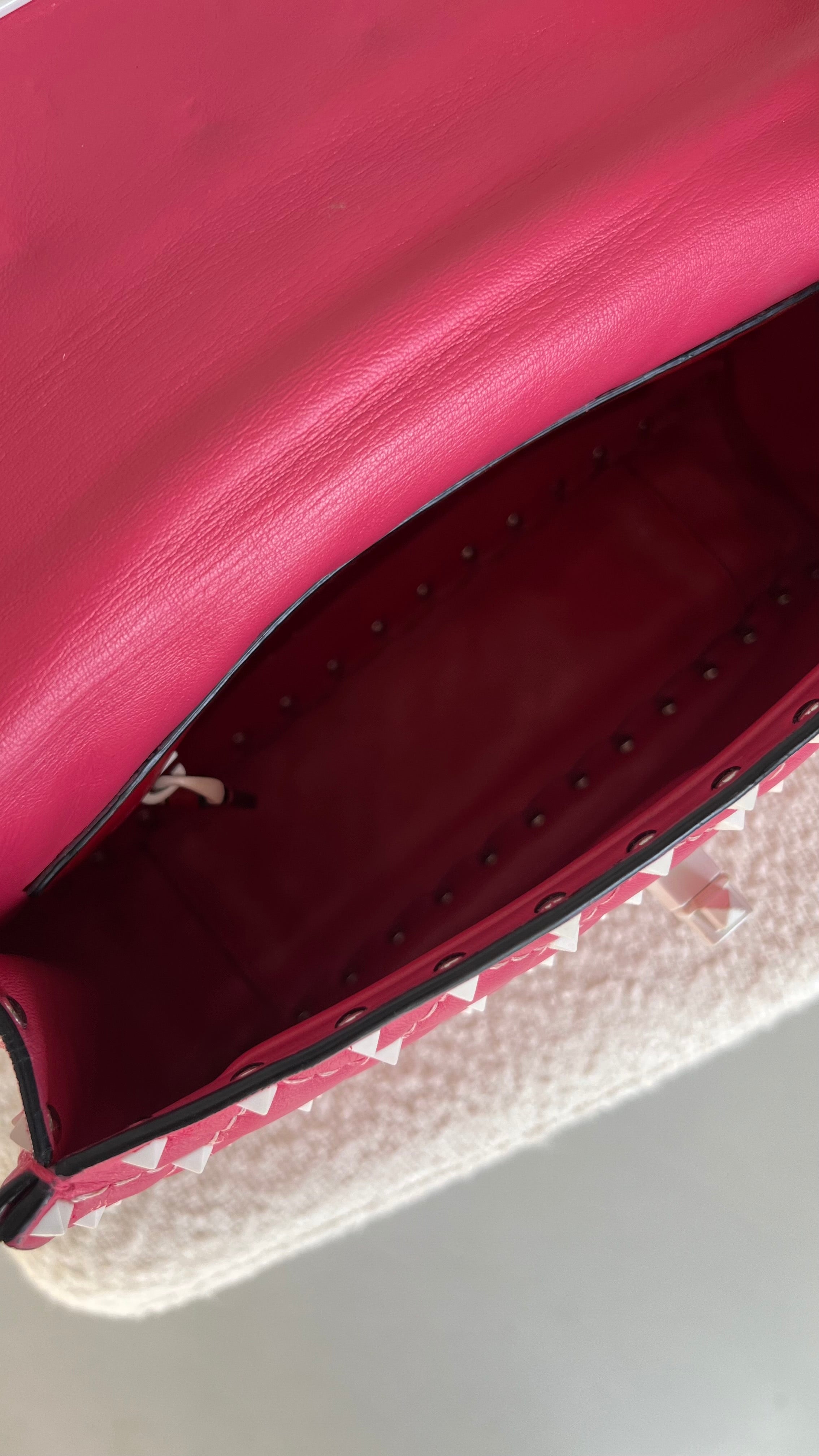 Valentino Garavani Medium Nappa Rockstud Spike Bag In Pink