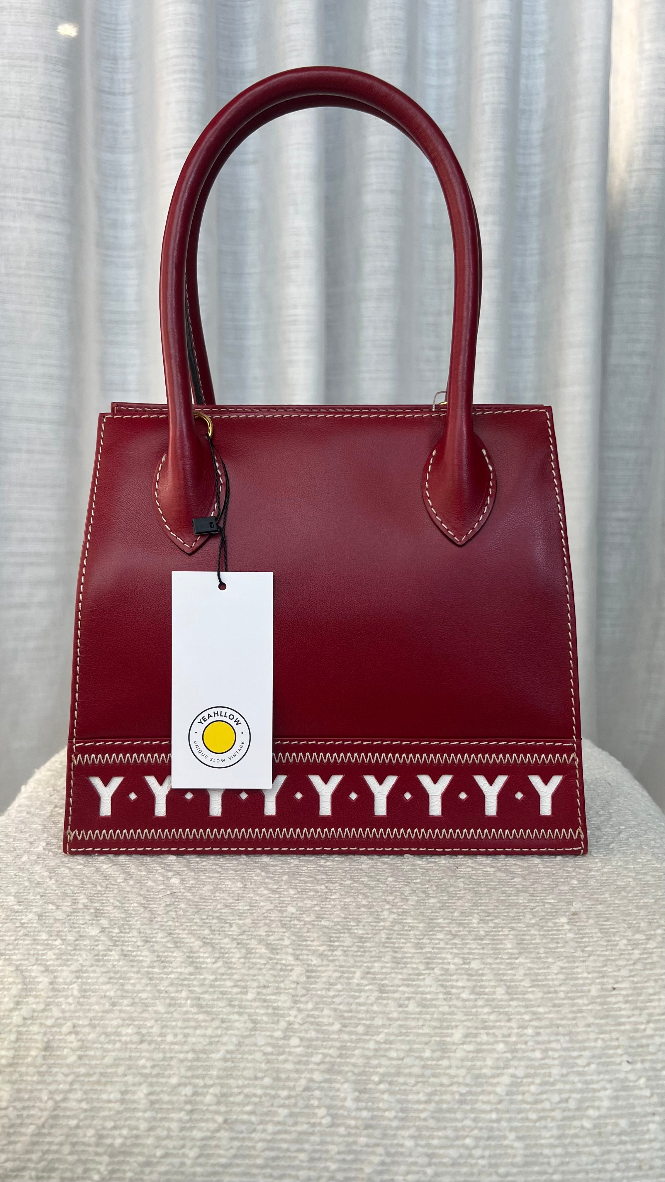 Saint Laurent Vintage Leather Satchel In Red