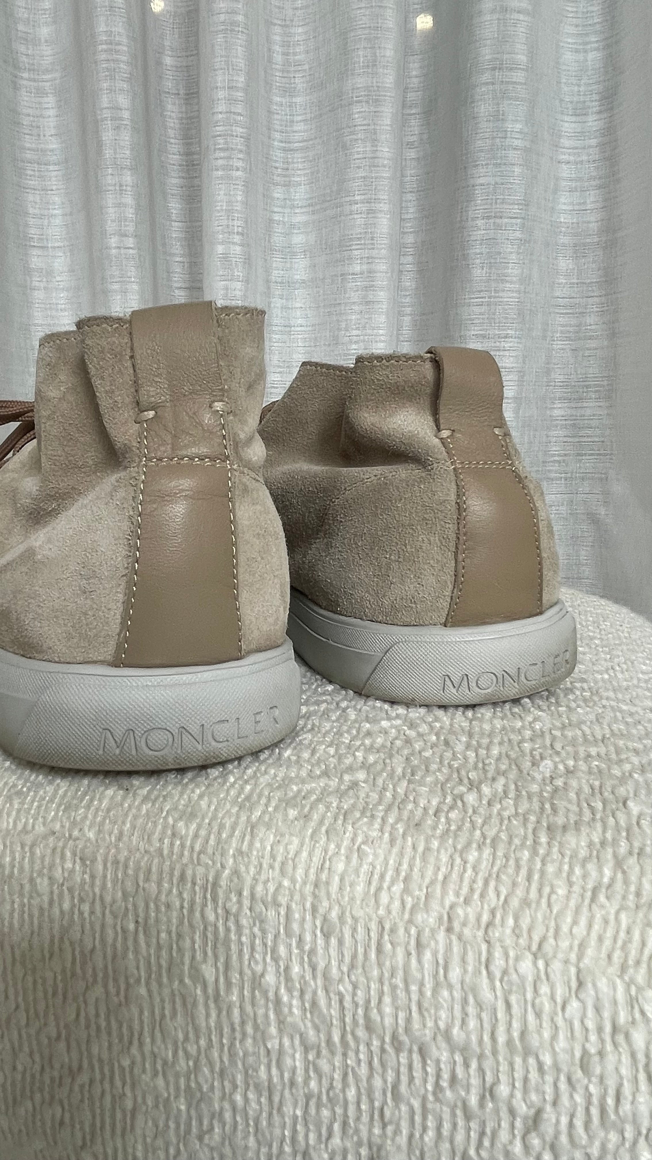 Moncler Suede Sneakers In Beige - Size 42