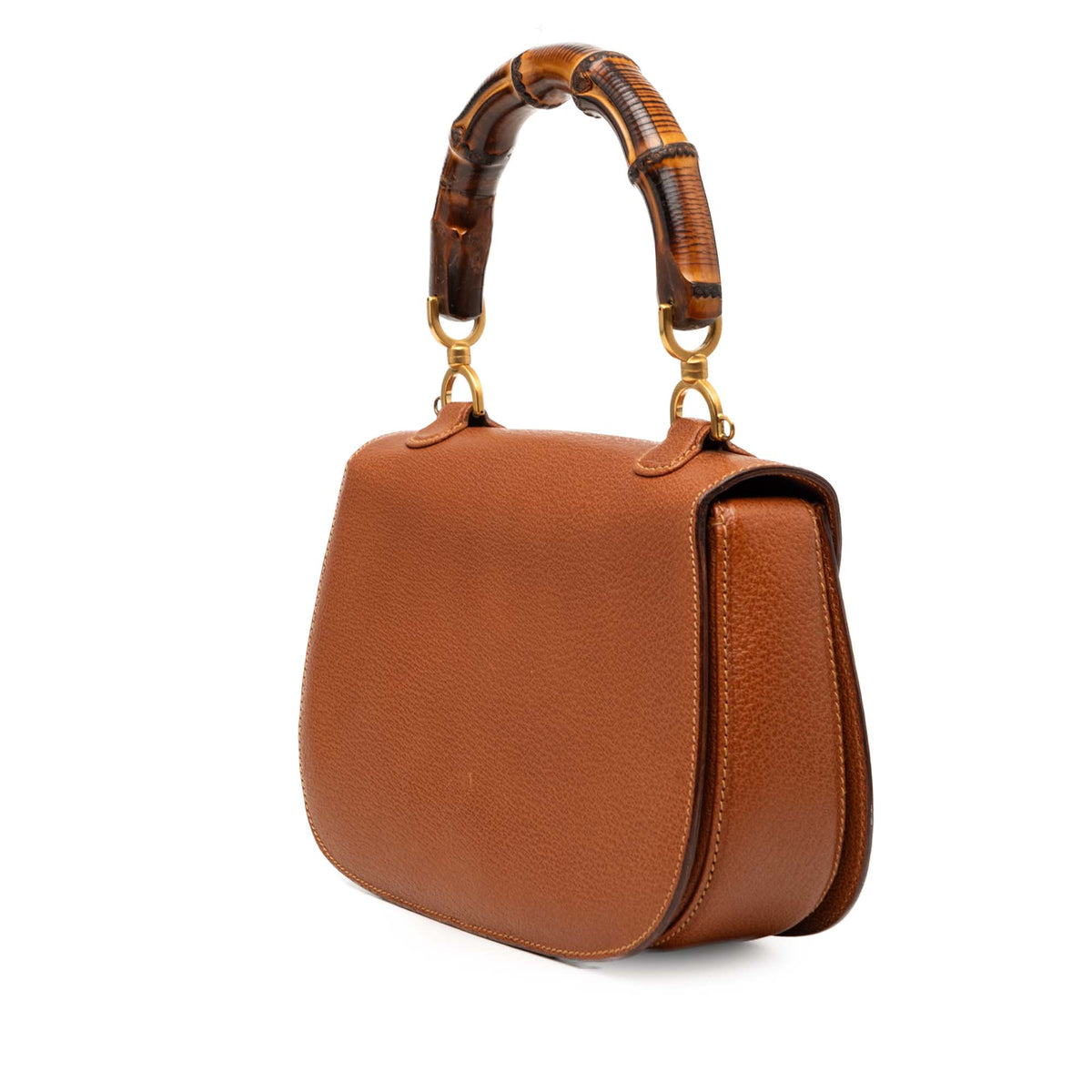 Gucci Grained Calfskin Bamboo in Camel