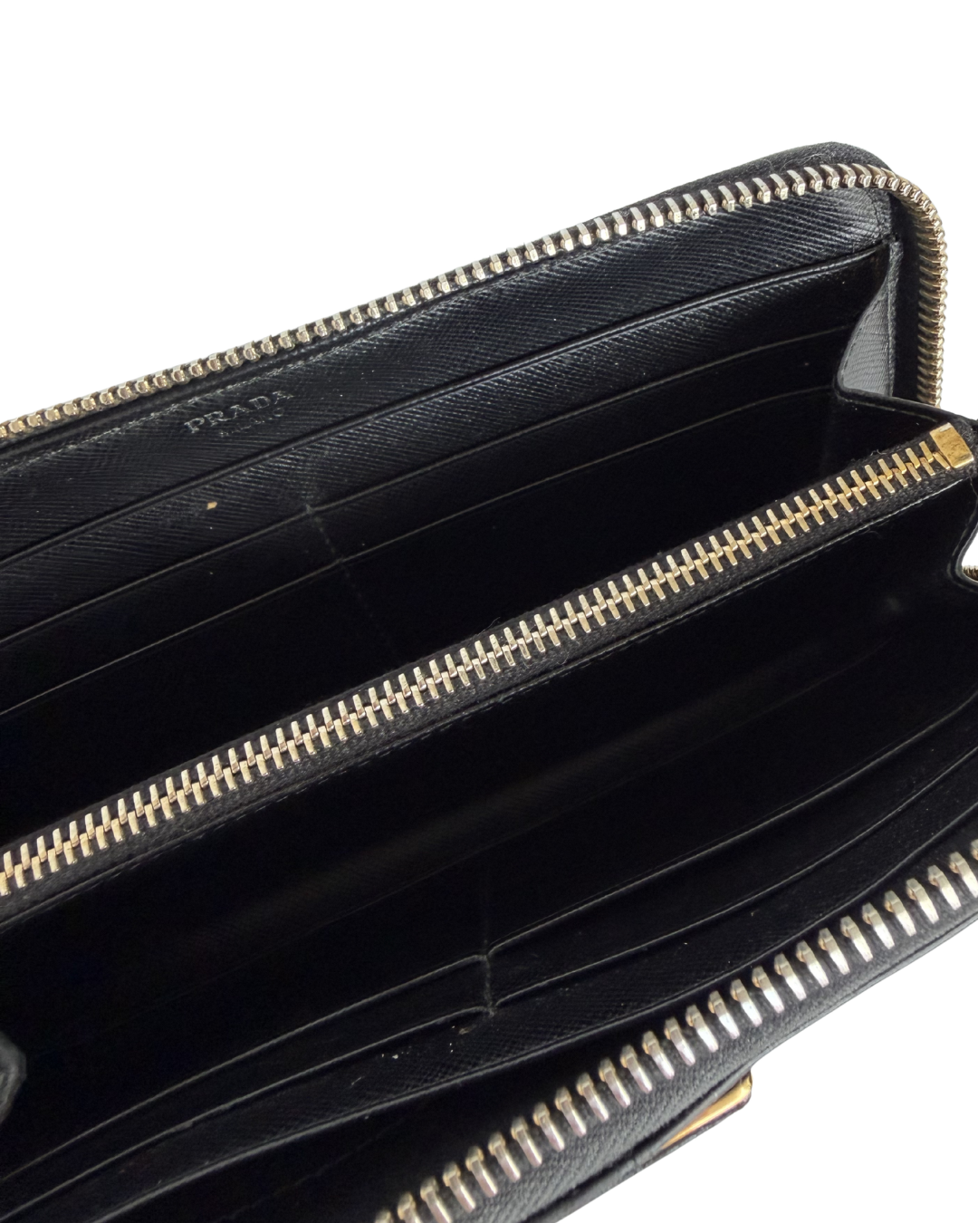 PRADA SAFFIANO LEATHER WALLET IN BLACK