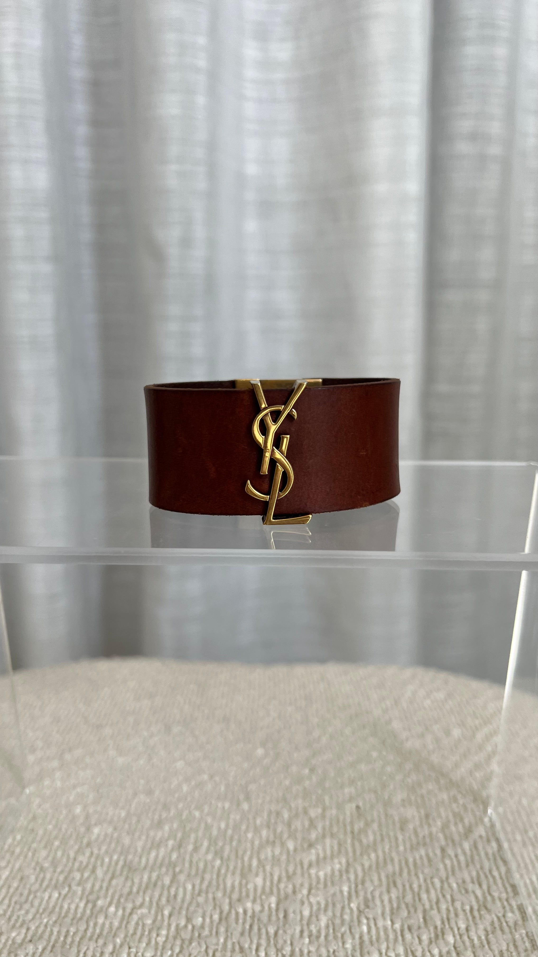 LEATHER BRACELET SAINT LAURENT IN BROWN