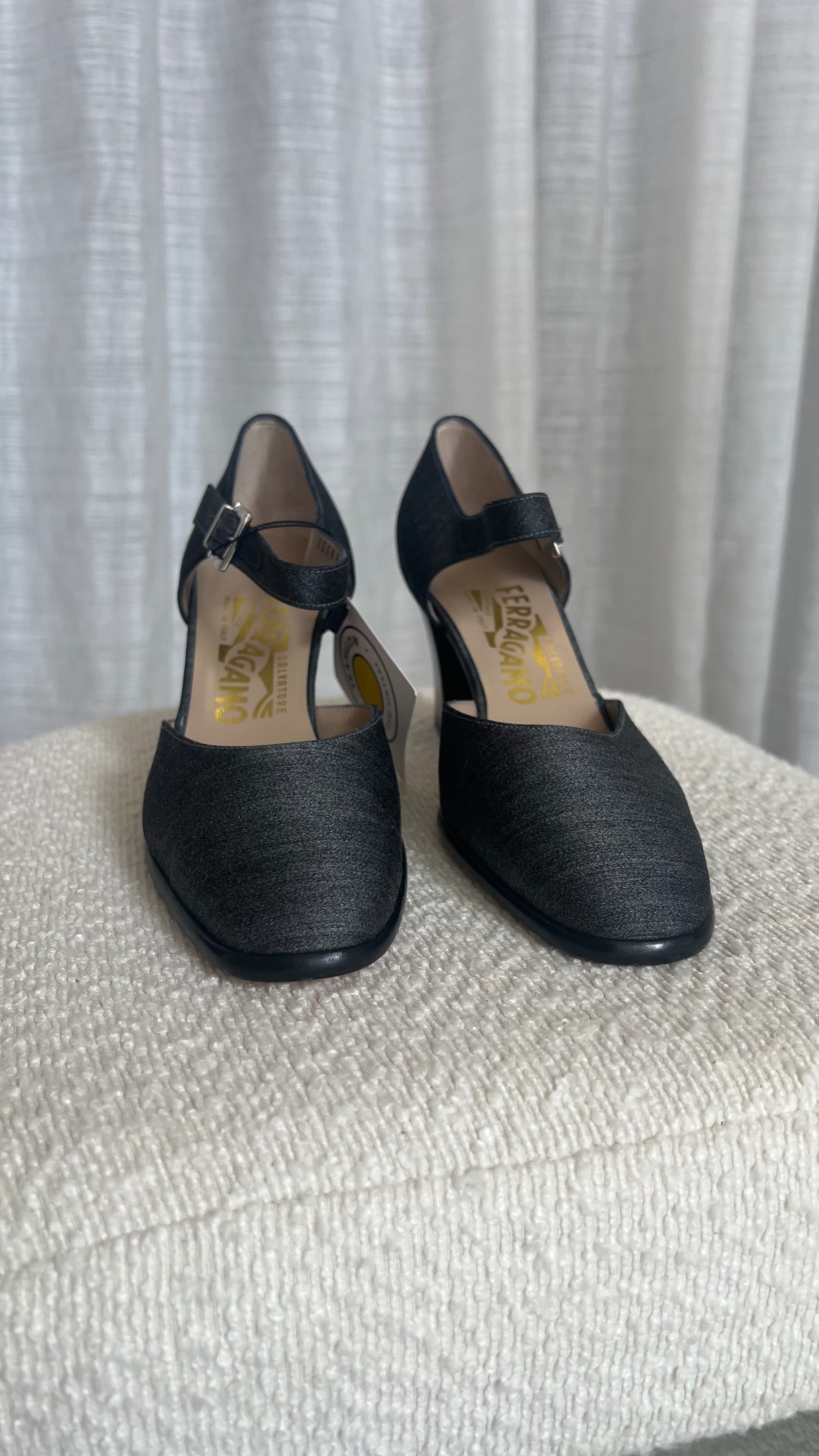 Salvatore Ferragamo Vintage Denim Heels - Size 36.5