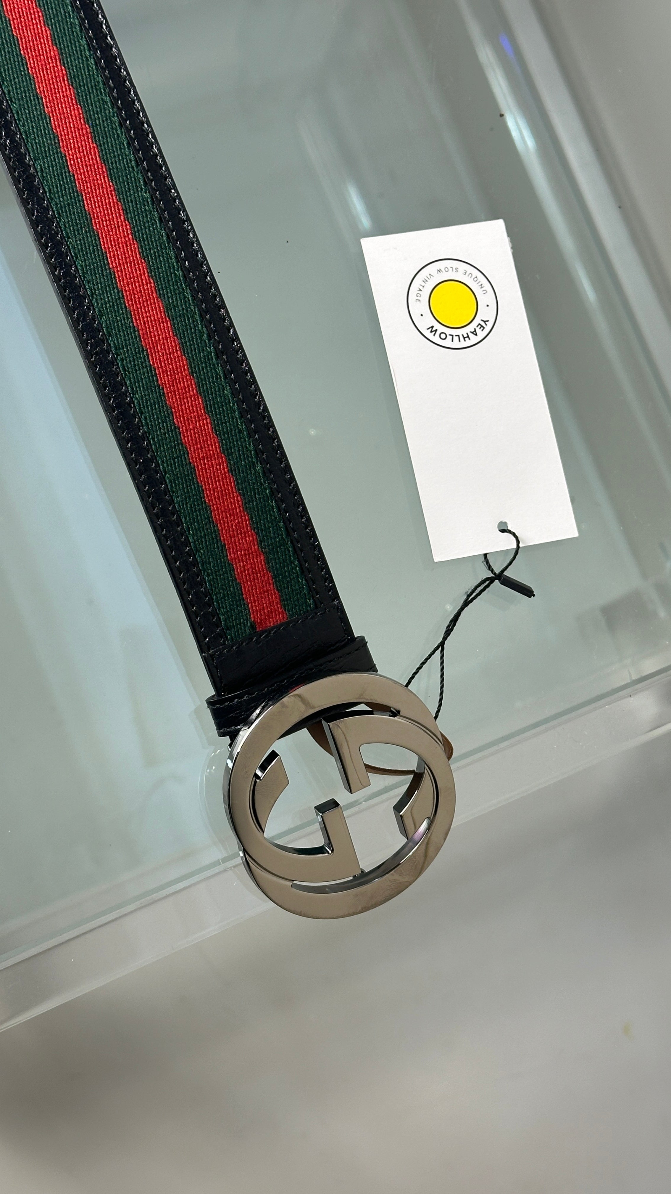 GUCCI GG BELT IN BLACK,RED AND GREEN