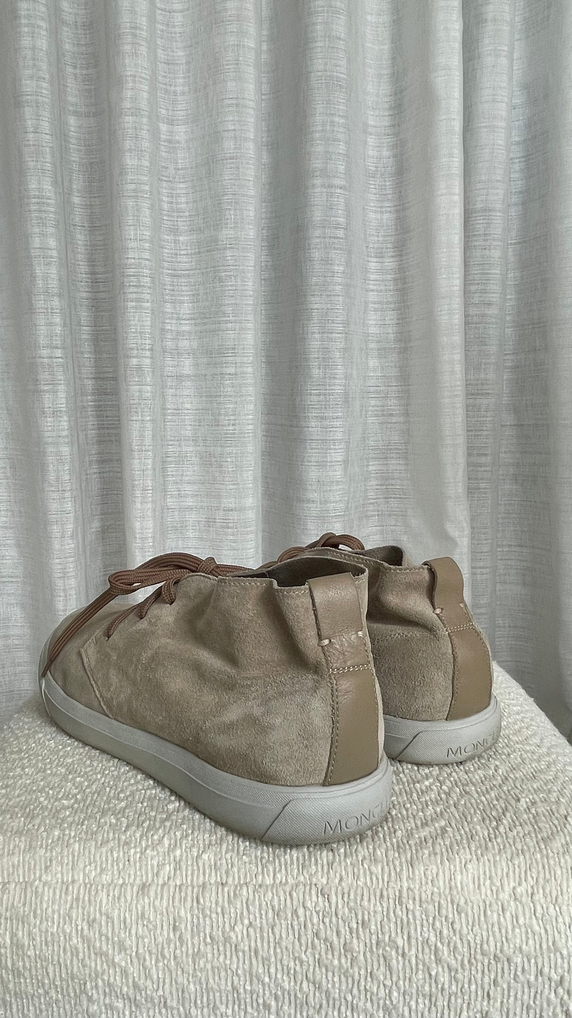 Moncler Suede Sneakers In Beige - Size 42