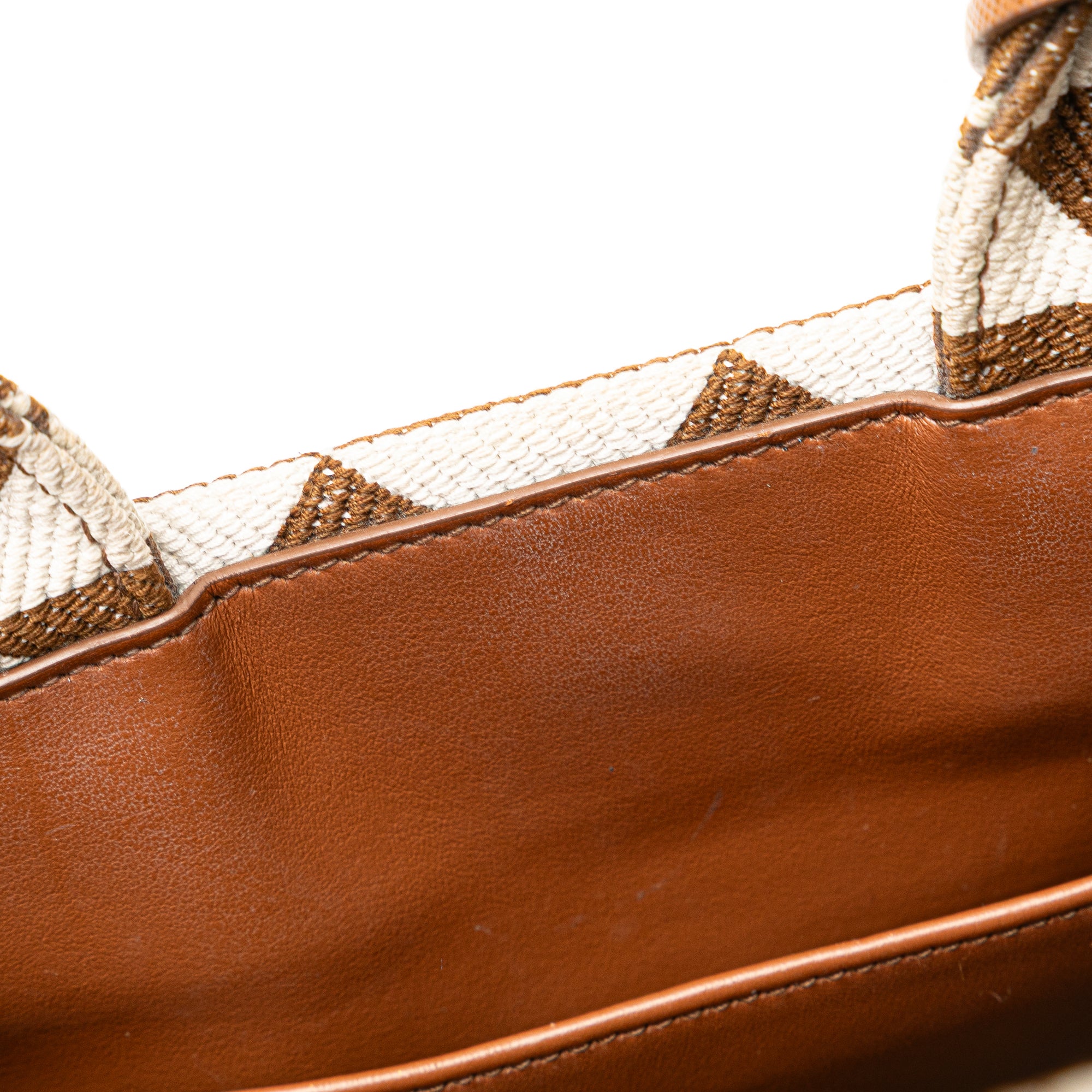 Prada Small Canvas Symbole Triangolo Satchel In Brown