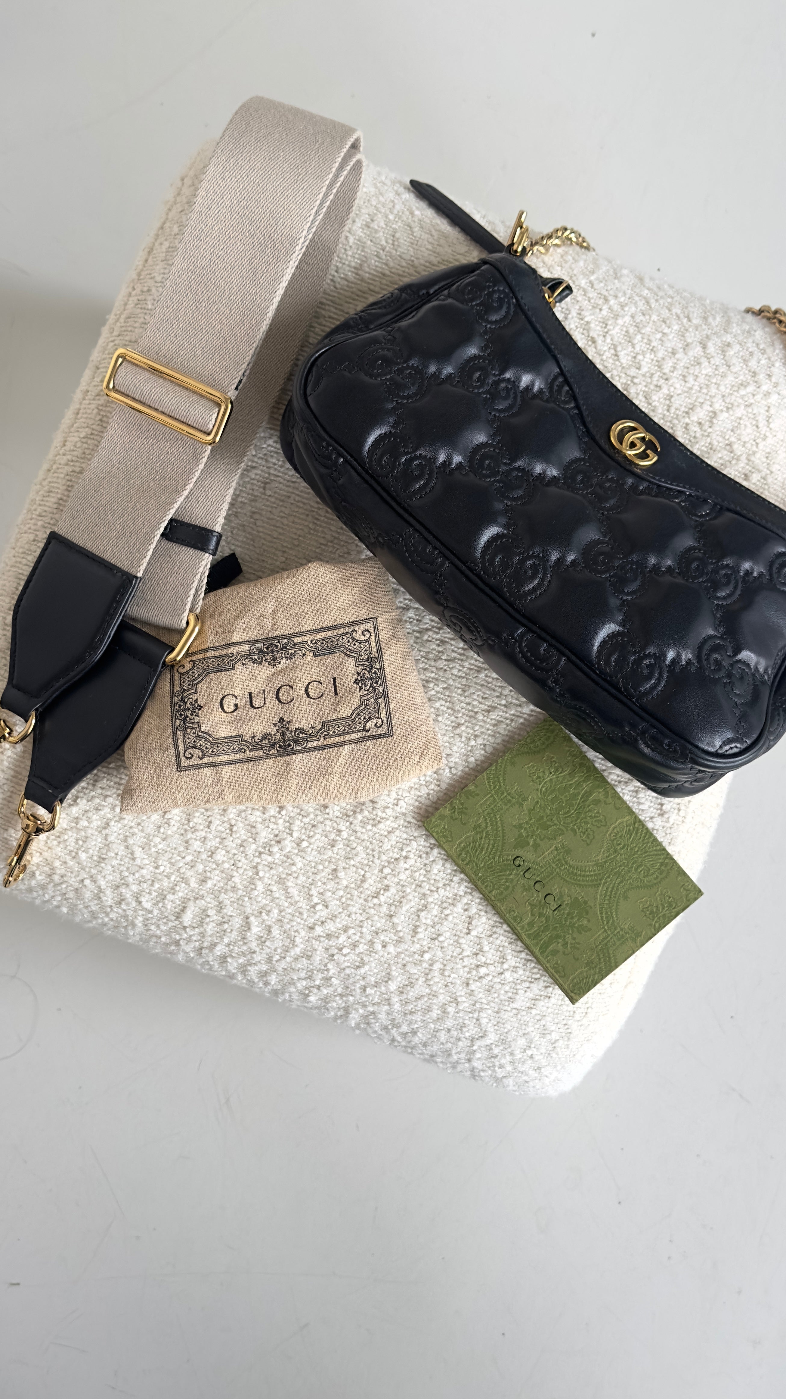 GUCCI GG MATELASSÉ BAG IN BLACK