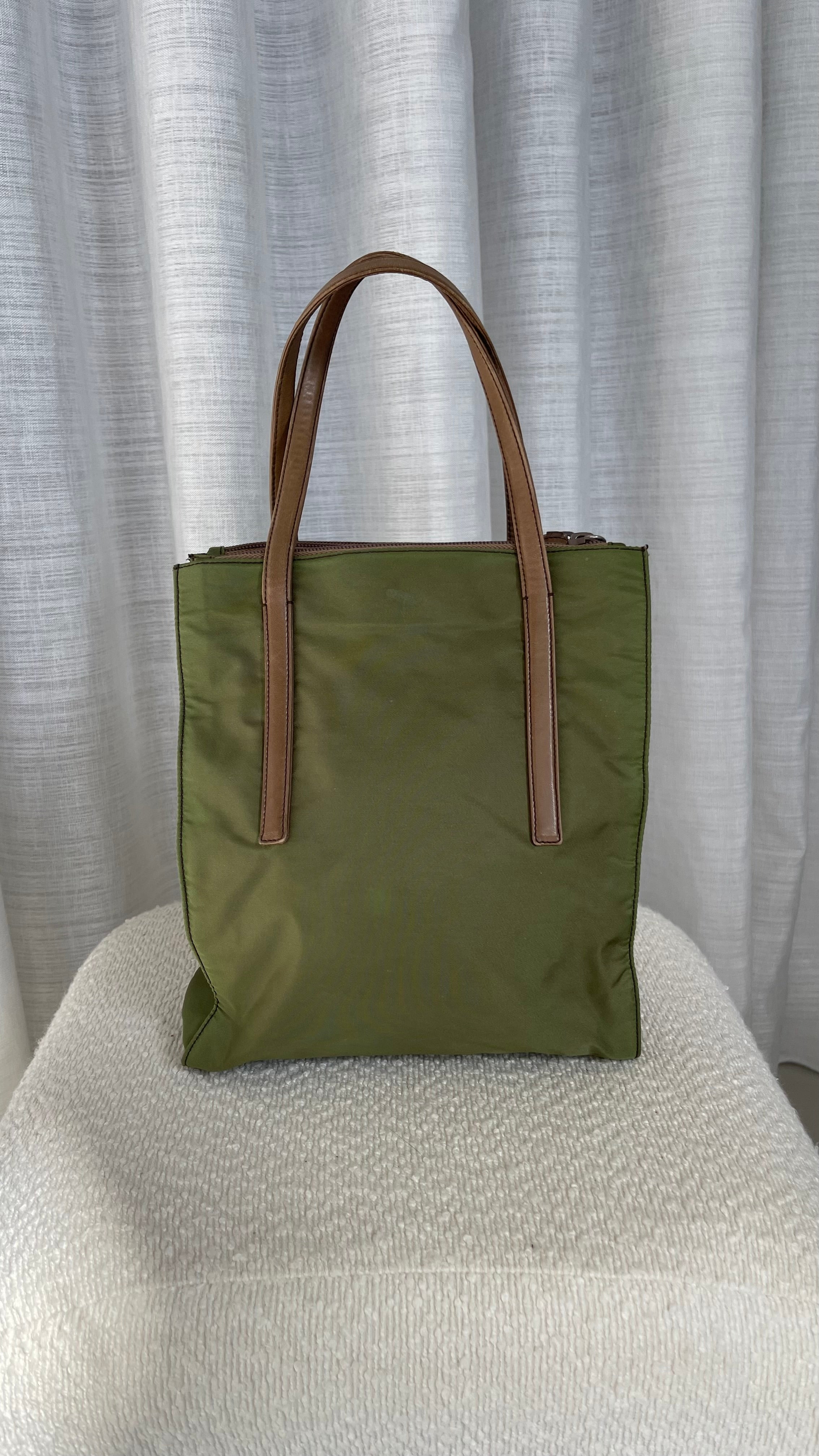 Prada Vintage Nylon Handbag In Green