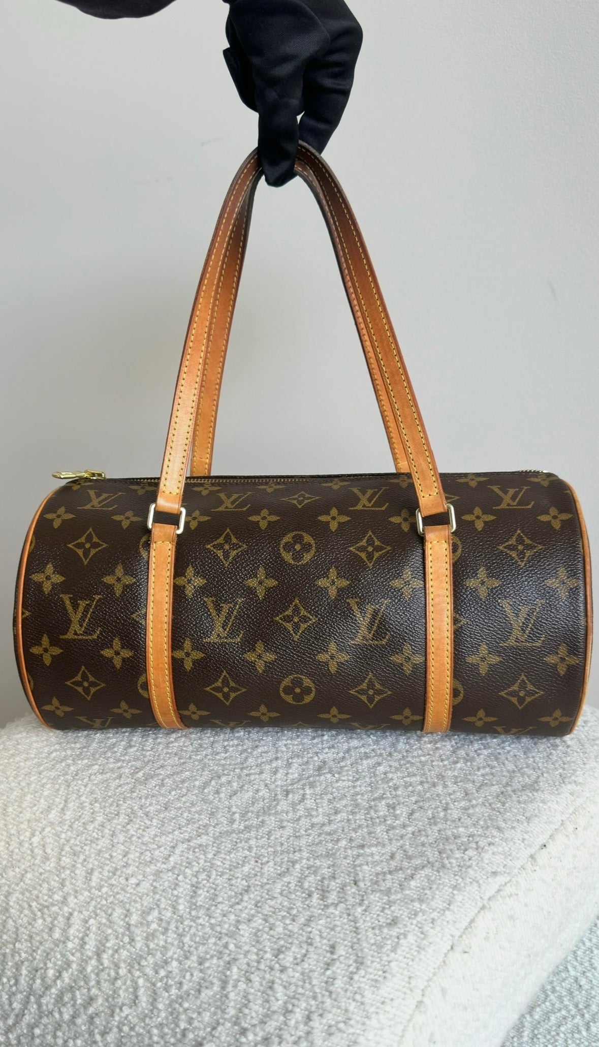 LOUIS VUITTON PAPILLON 30 MONOGRAM TOTE BAG IN BROWN