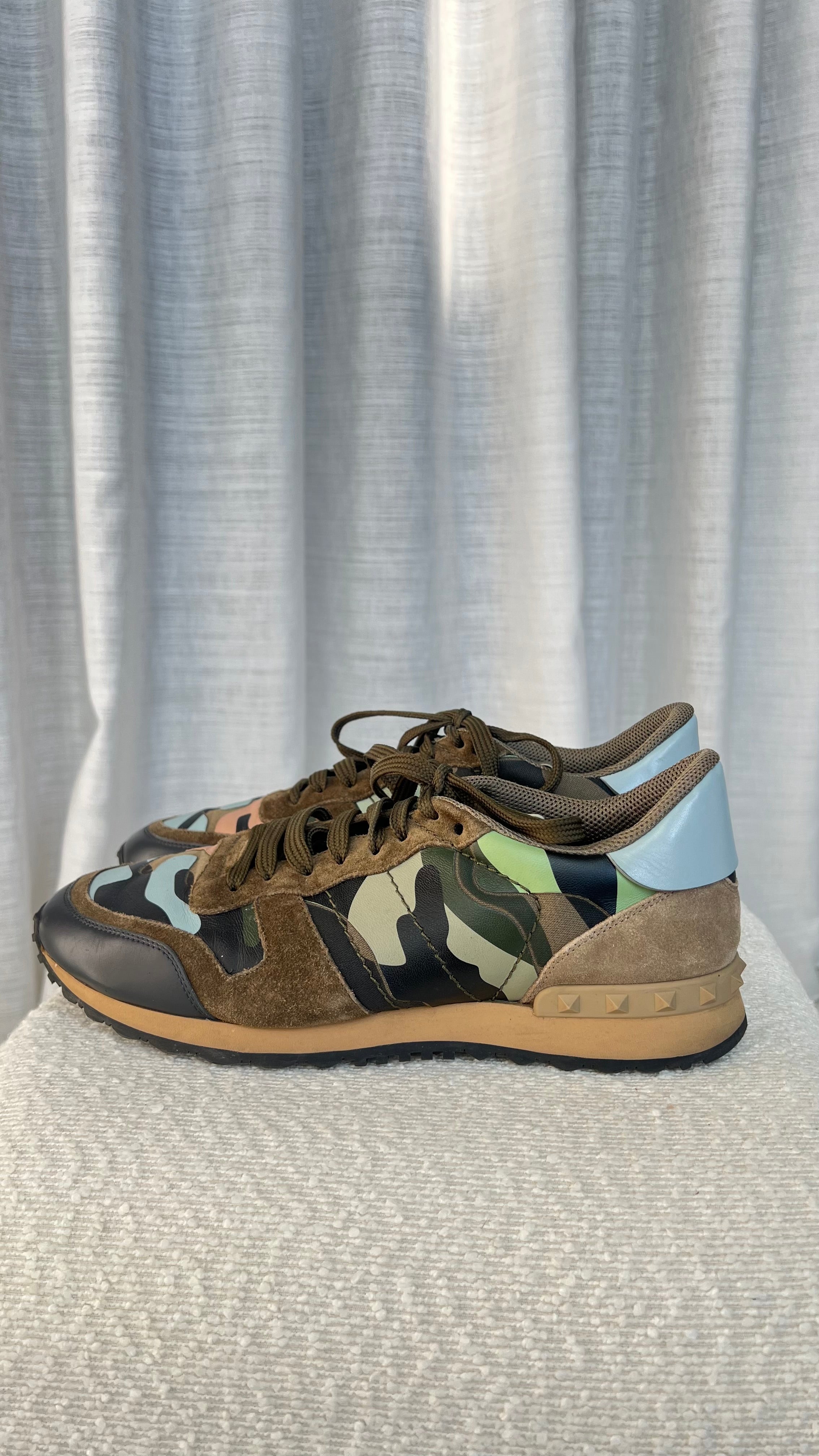 Valentino Garavani Rockrunner Sneakers In Green - Size 42