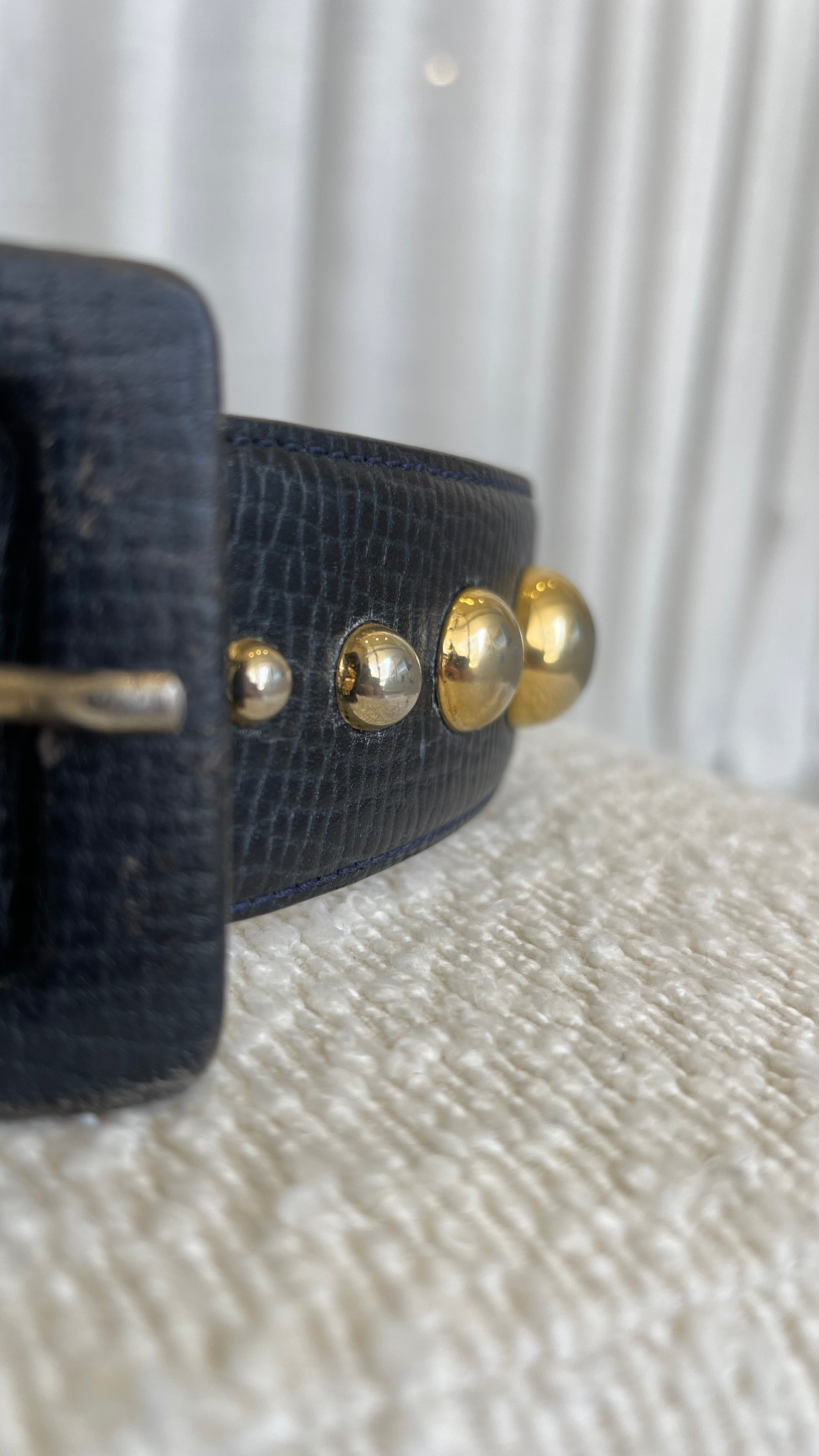 Burberrys Vintage Leather Belt In Black