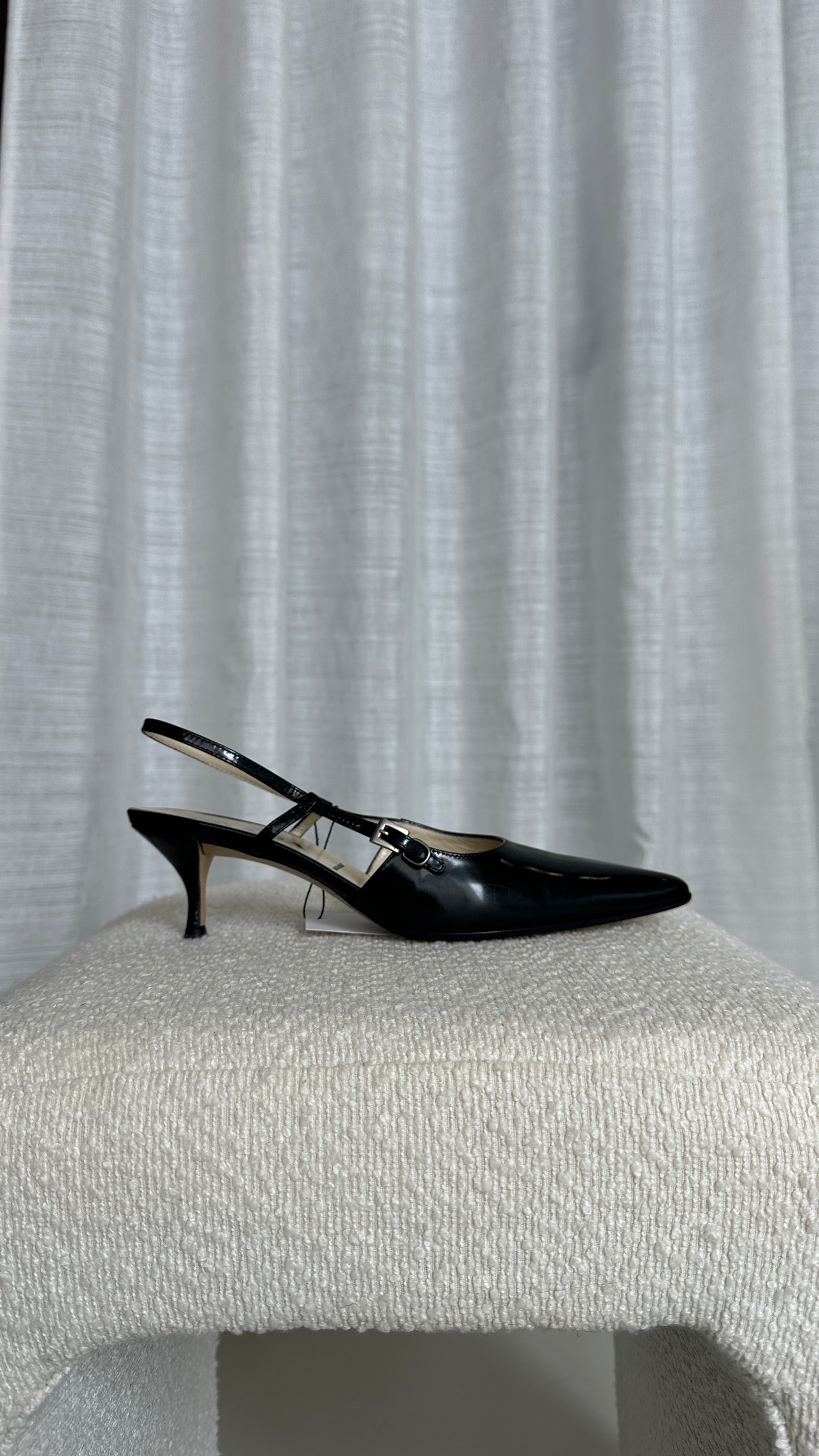 Prada Vintage Slingback Patent Leather Heels - Size 36