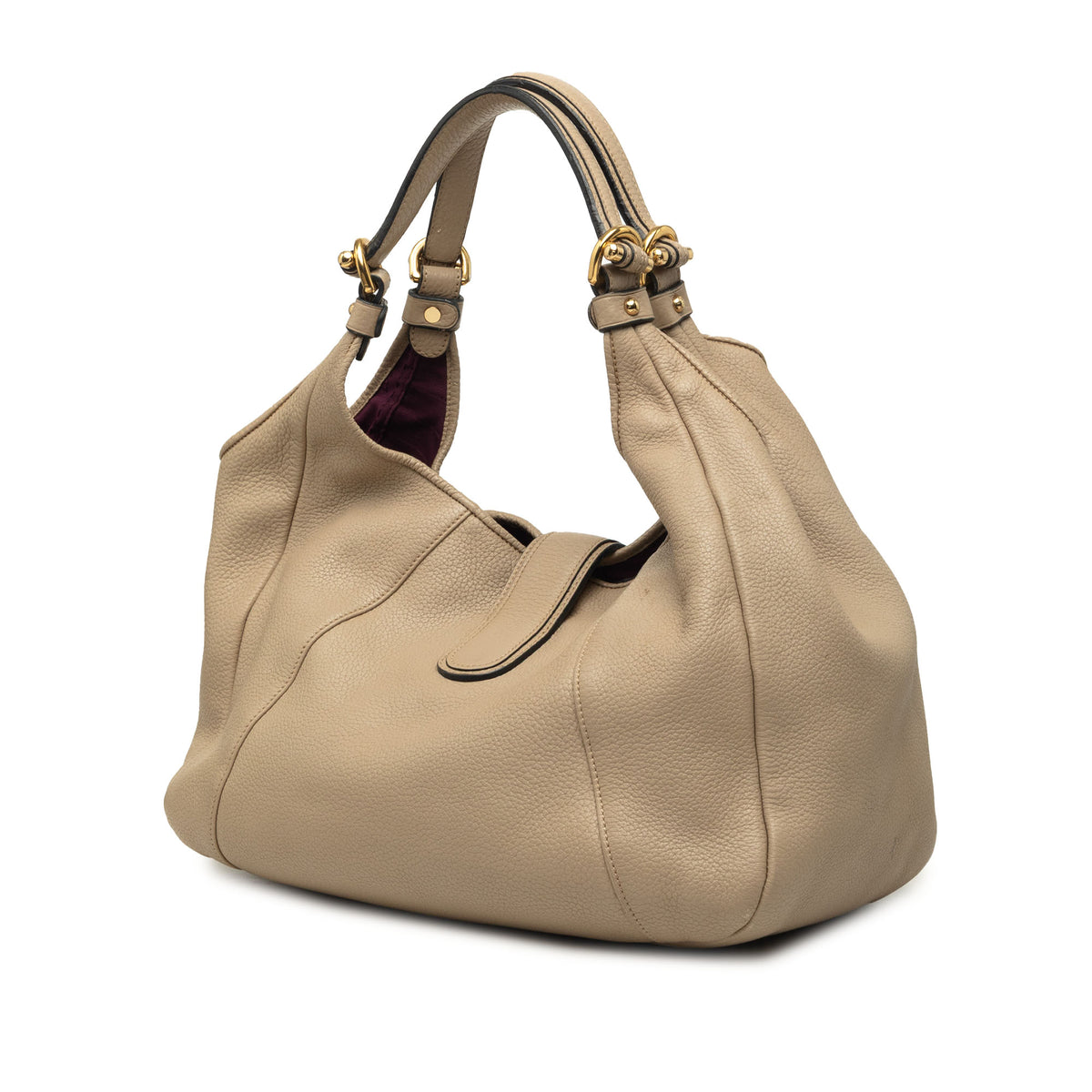 LOEWE Calfskin Calle Hobo Beige