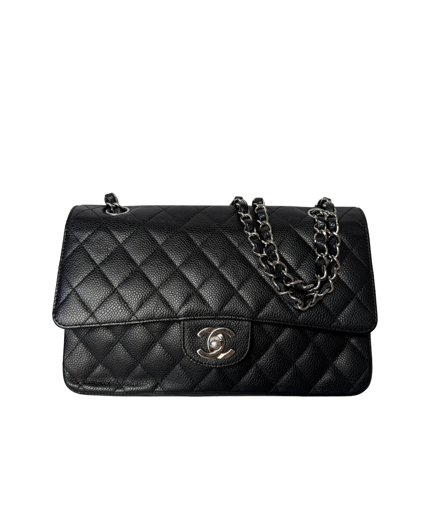 CHANEL MEDIUM CLASSIC CAVIAR IN BLACK