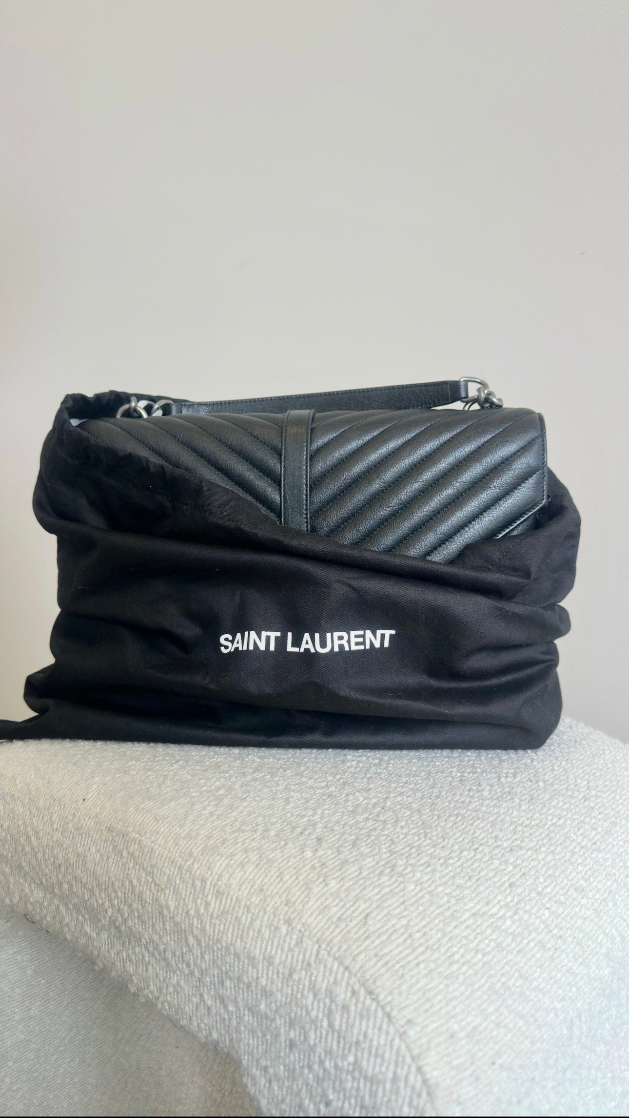 SAINT LAURENT COLLEGE LARGE BAG IN BLACK