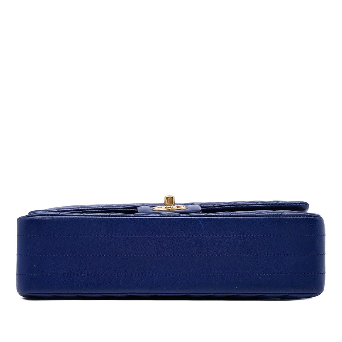 Chanel Medium Classic Chevron Lambskin Double Flap Blue
