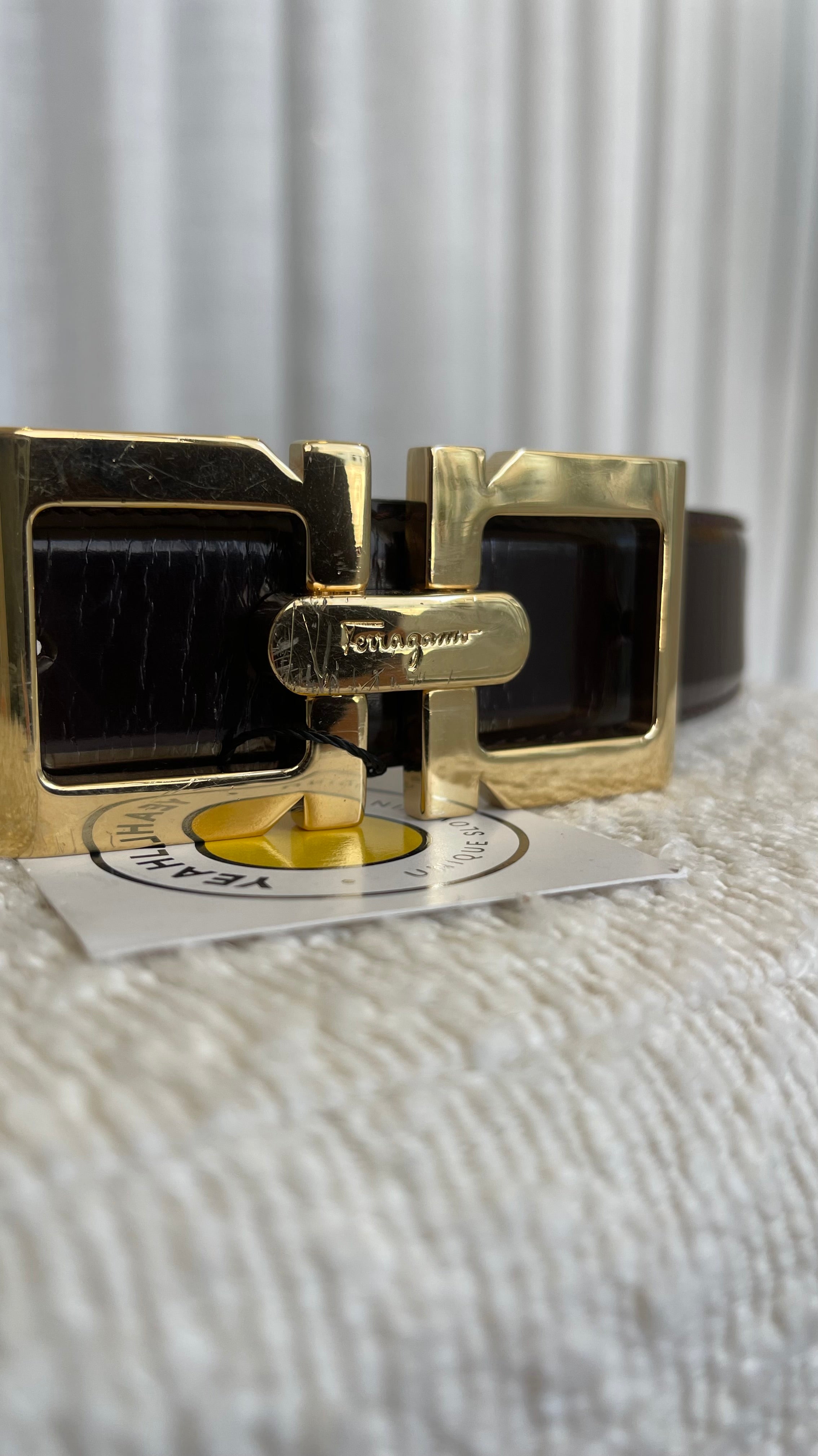 Salvatore Ferragamo Leather Belt In Brown