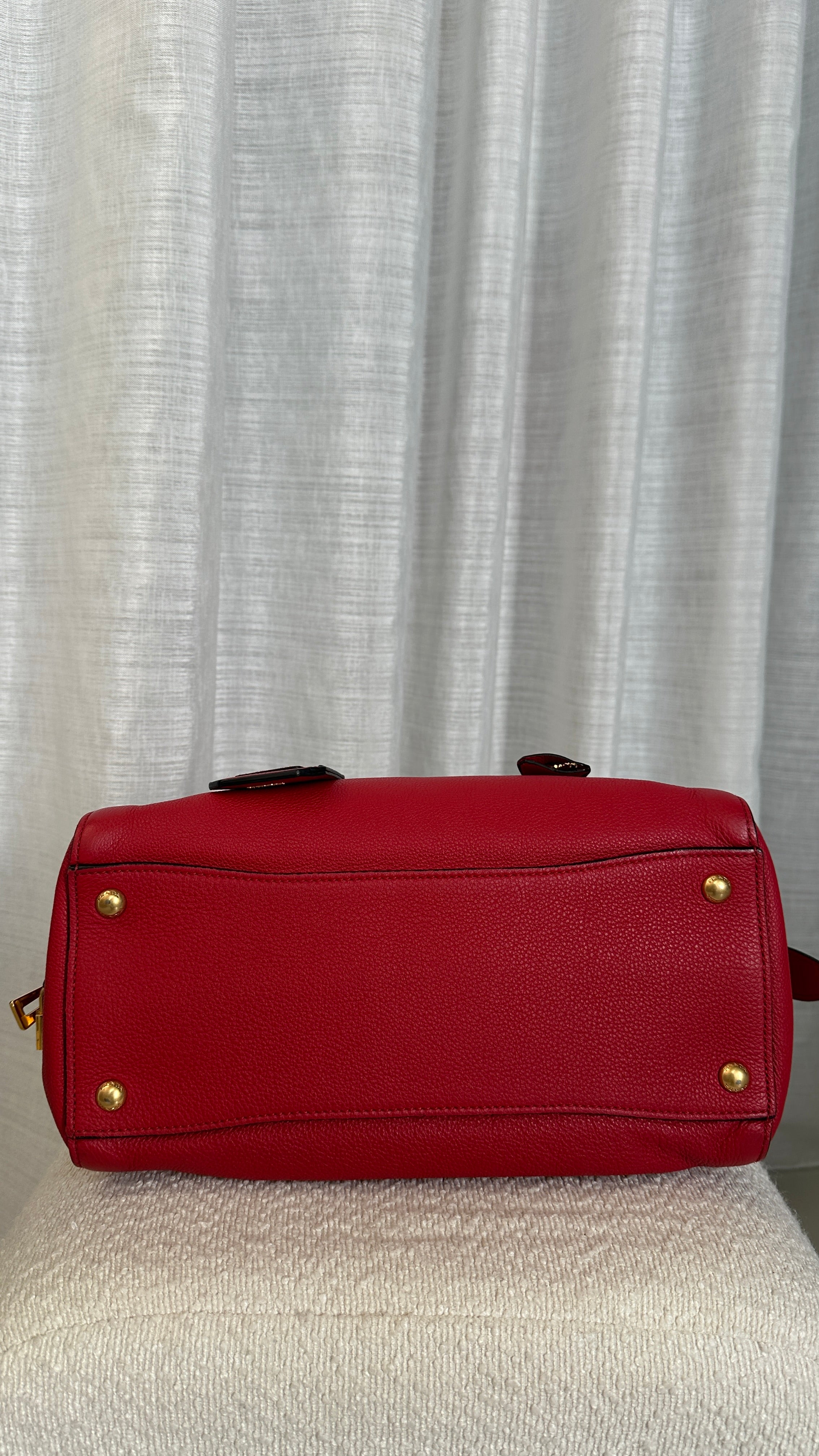 PRADA SAFFIANO VINTAGE TOTE BAG - IN RED