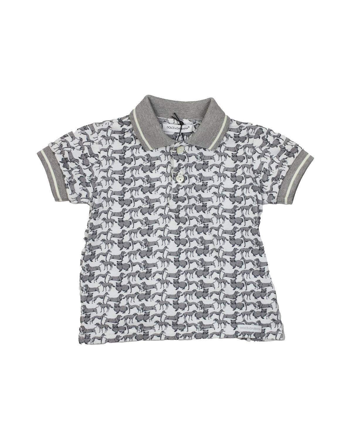 Polo infantil Dolce e Gabbana cinza