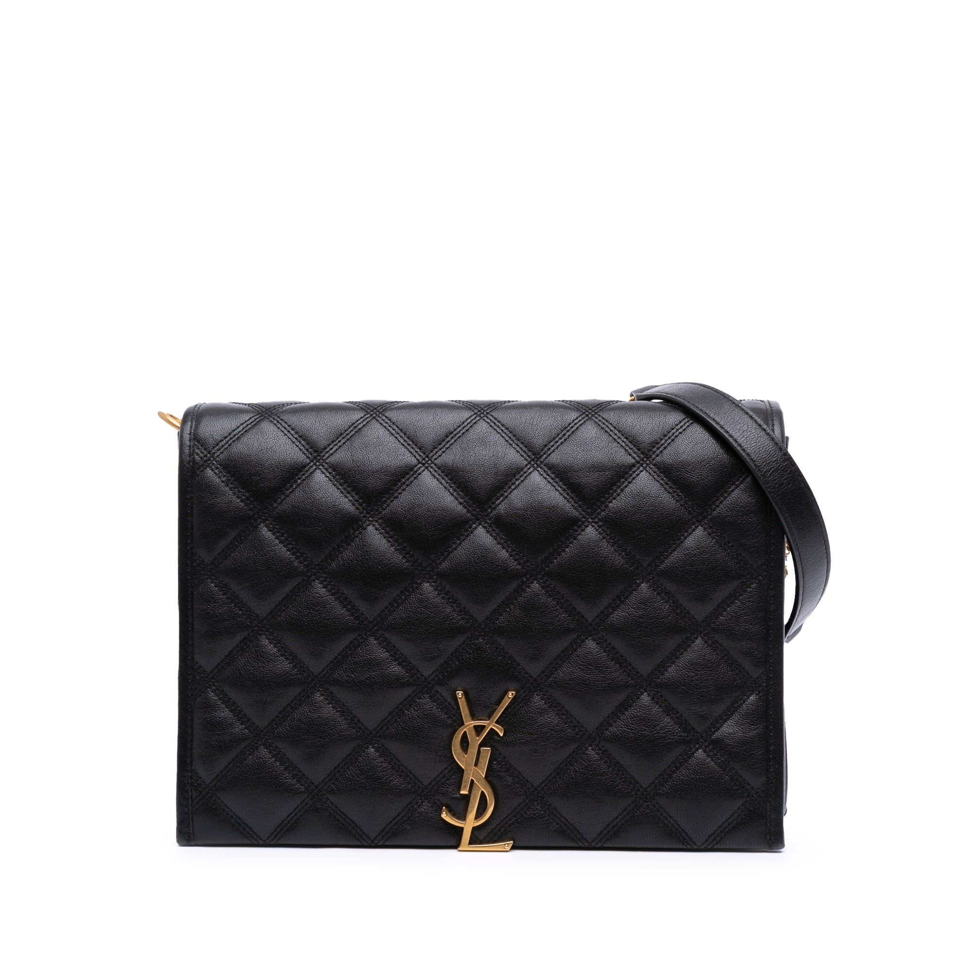 Saint Laurent Small Quilted Lambskin Becky Chain Shoulder Bag In Black