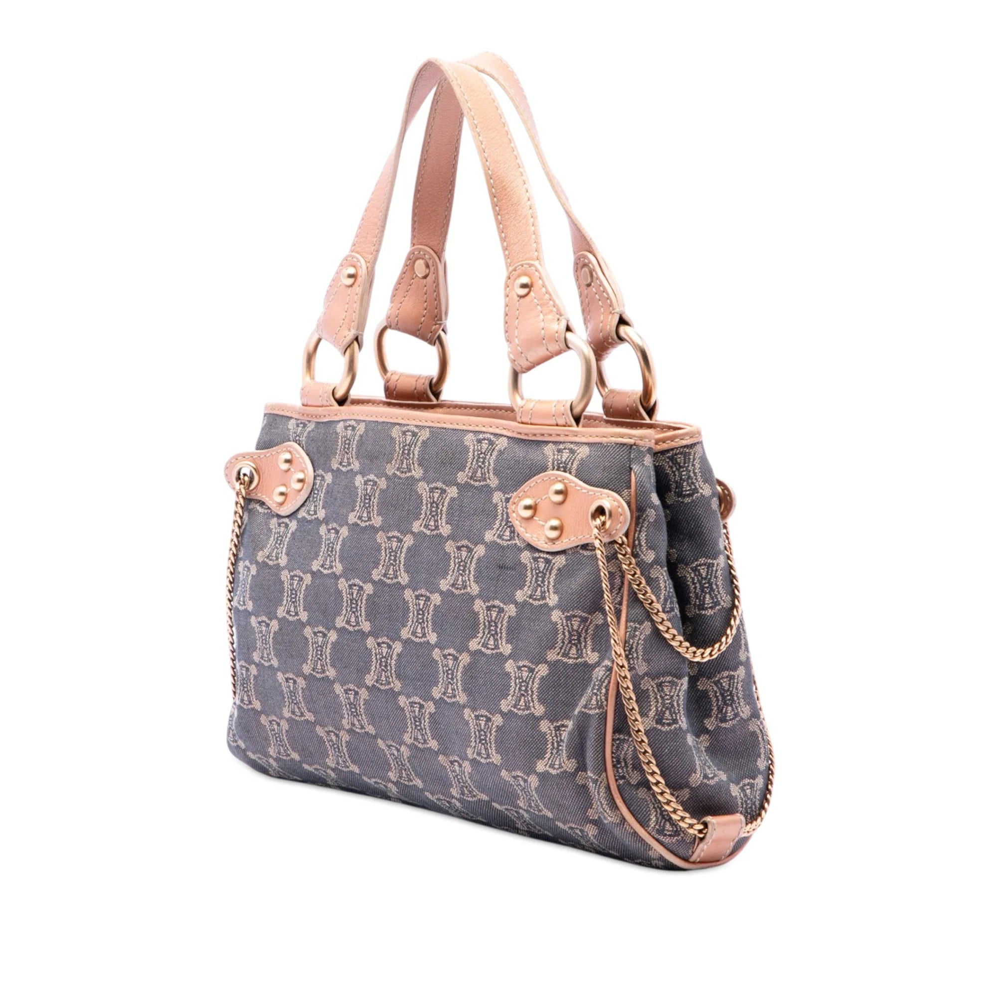 CELINE MACADAM DENIM HANDBAG IN BLUE