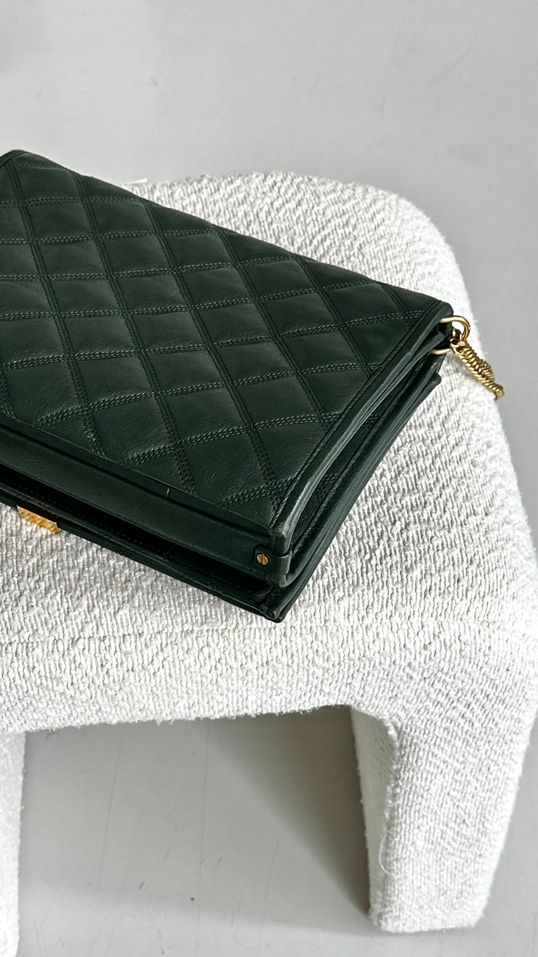 SAINT LAURENT BECKY SHOULDER BAG IN GREEN