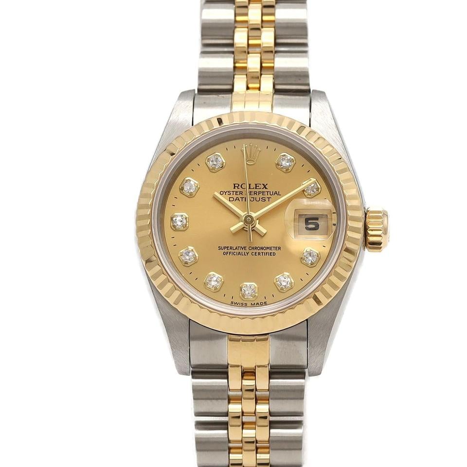 ROLEX LADY DATEJUST 26MM IN STEEL AND GOLD WITH CHAMPAGNE DIAL AND DIAMONDS