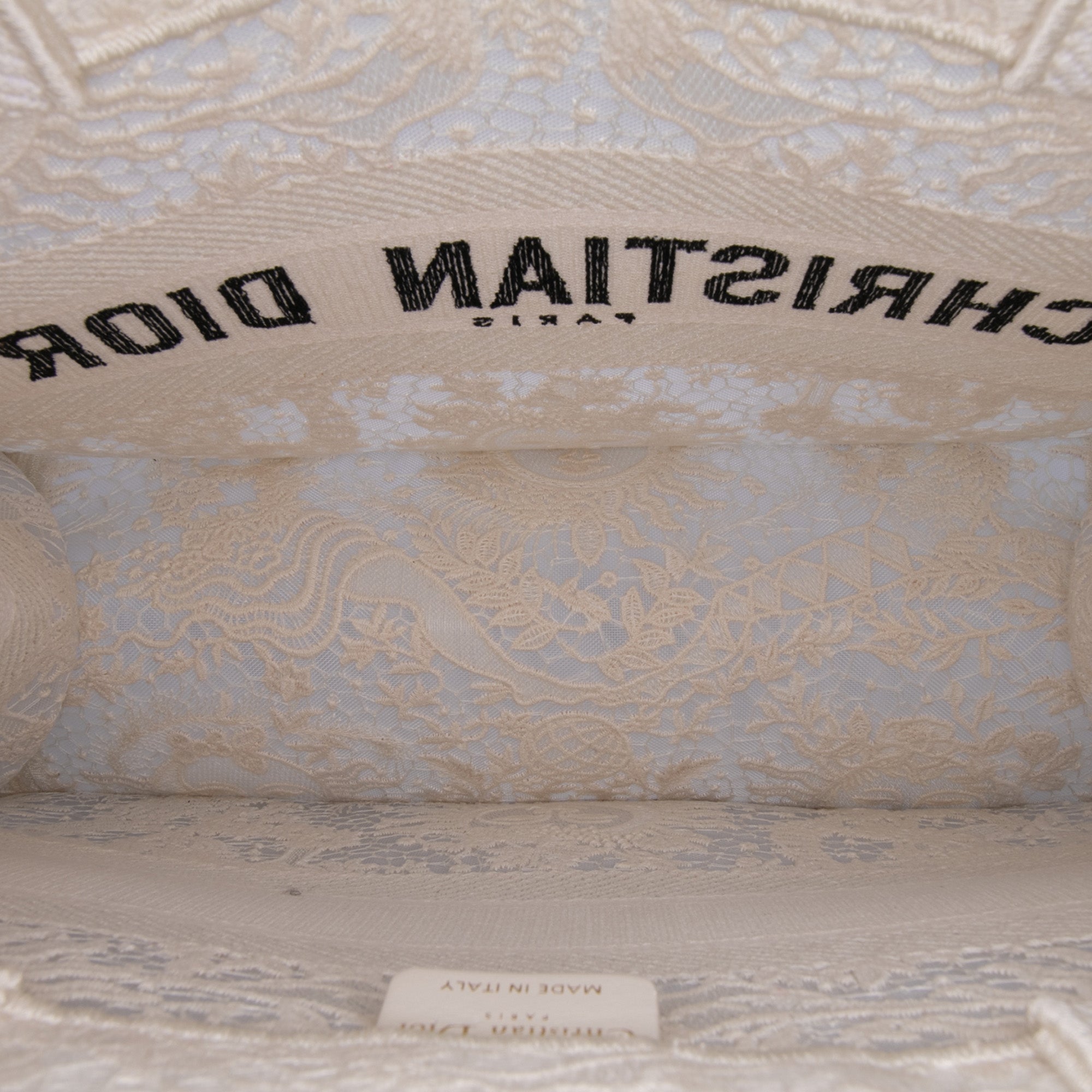 Christian Dior Medium Canvas D Lace Sun Embroidery Book Tote