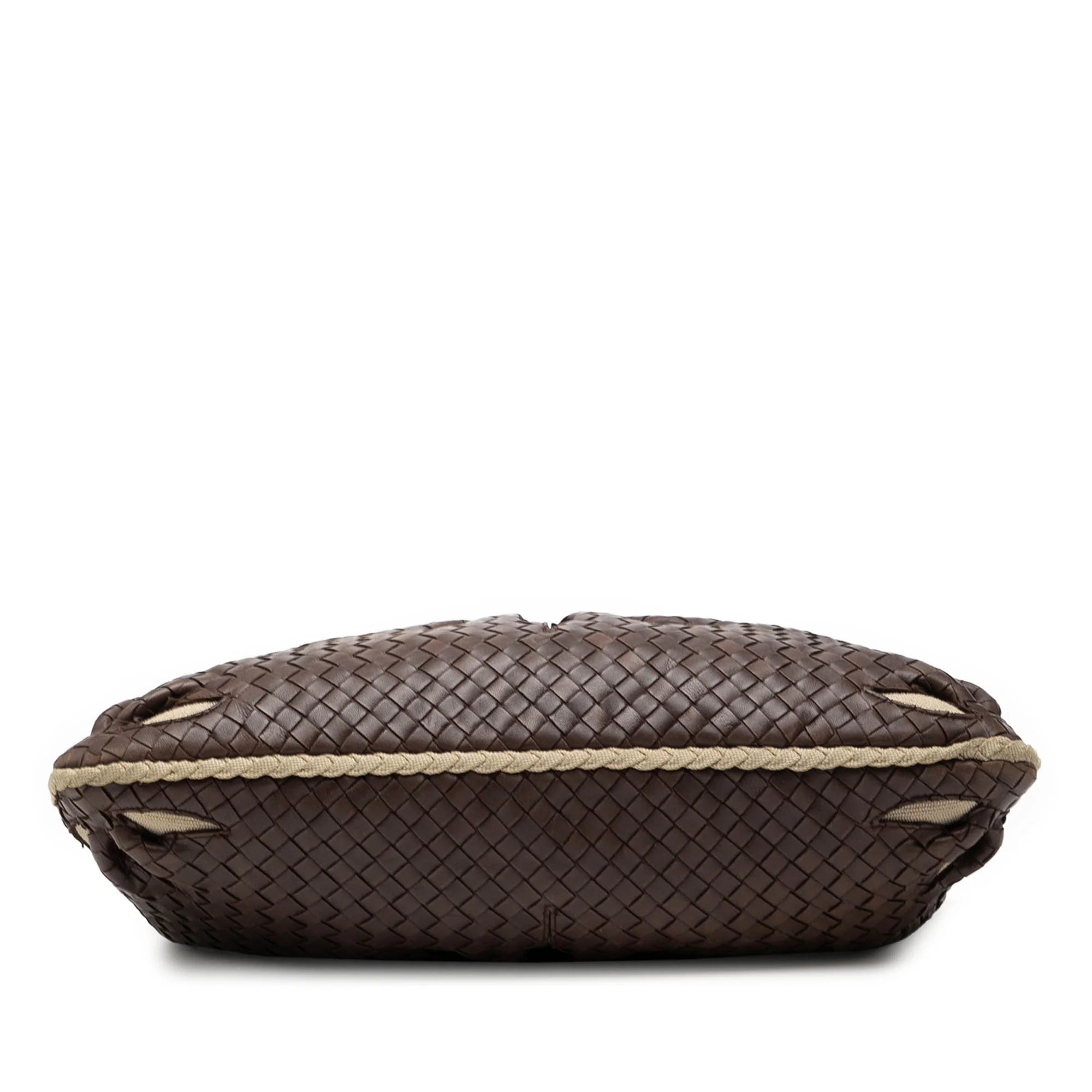 BOTTEGA VENETA LARGE NAPPA INTERCCIATO FLORAL CUTOUT VENETA HOBO IN BROWN