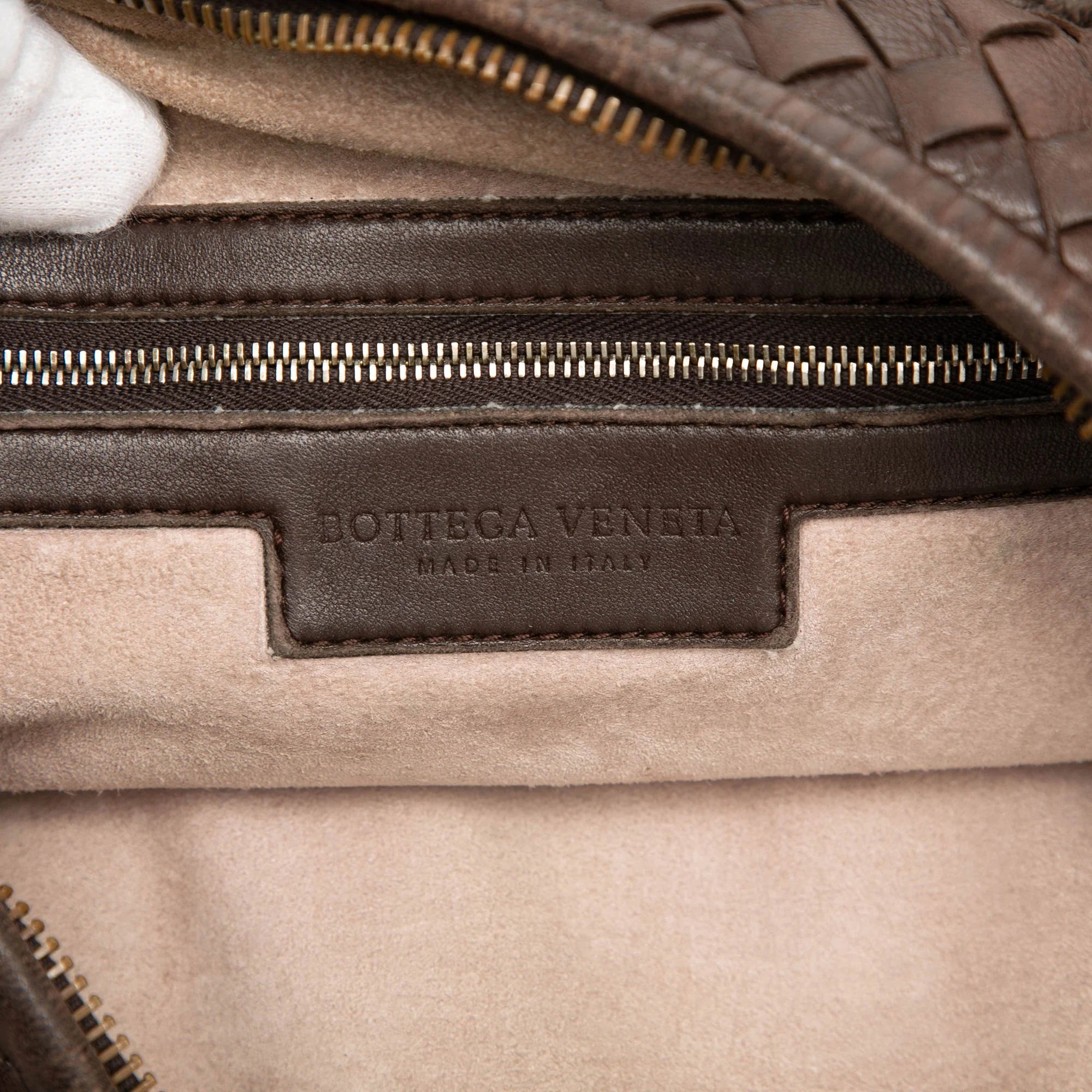 BOTTEGA VENETA LARGE NAPPA INTERCCIATO FLORAL CUTOUT VENETA HOBO IN BROWN