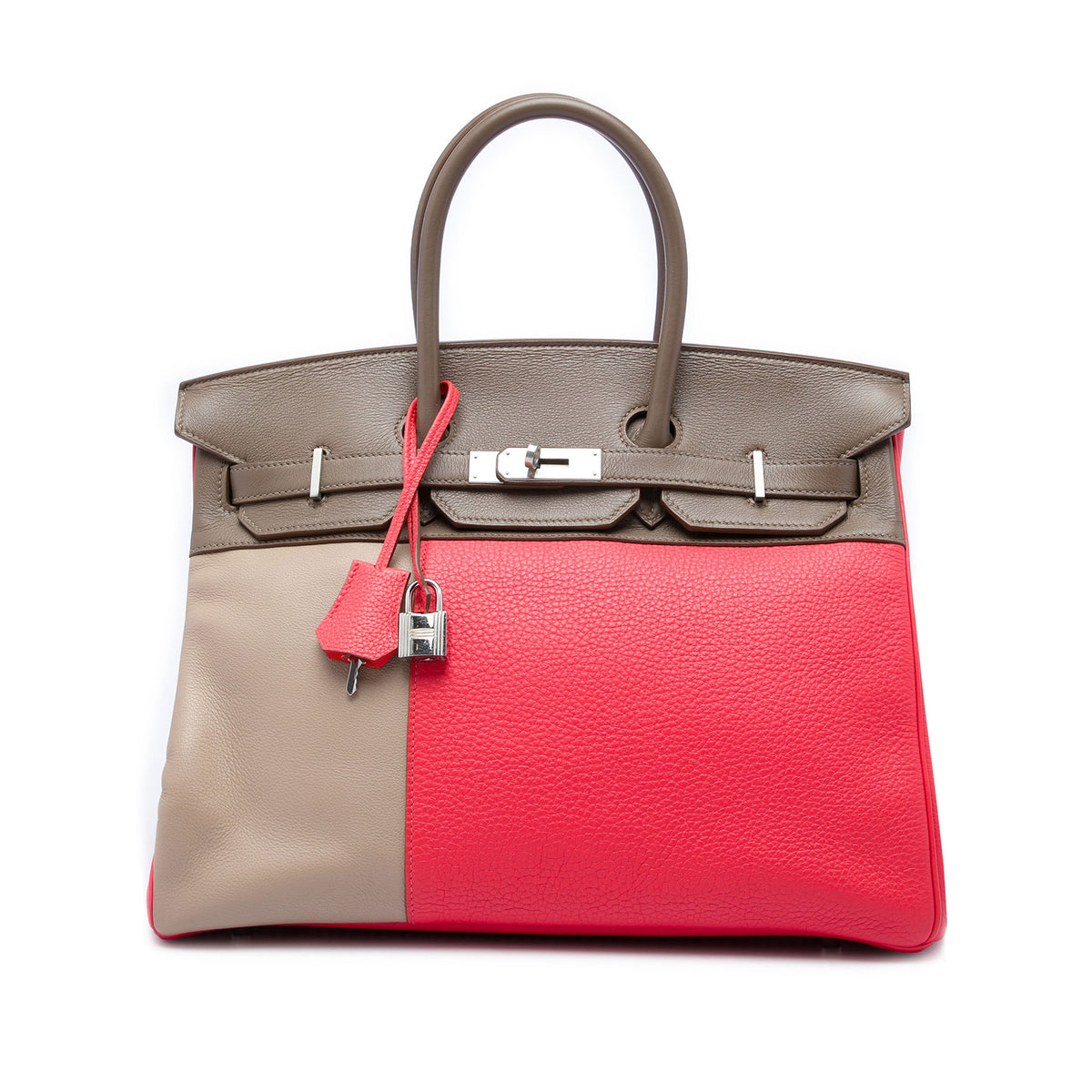 Hermès Tricolor Clemence and Swift Birkin Cascade Retourne 35 Pink