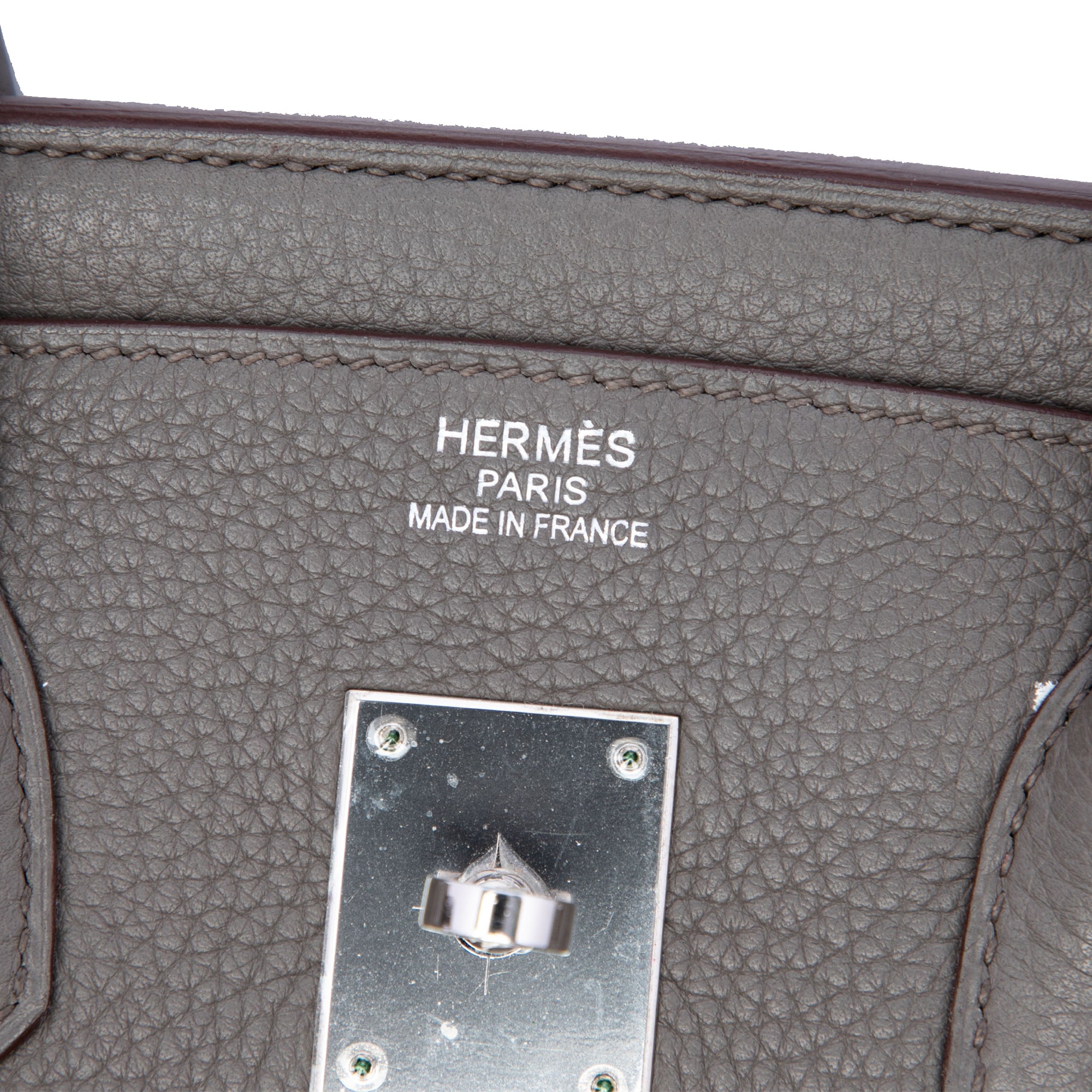 Hermès Clemence Birkin Retourne 35 Gray