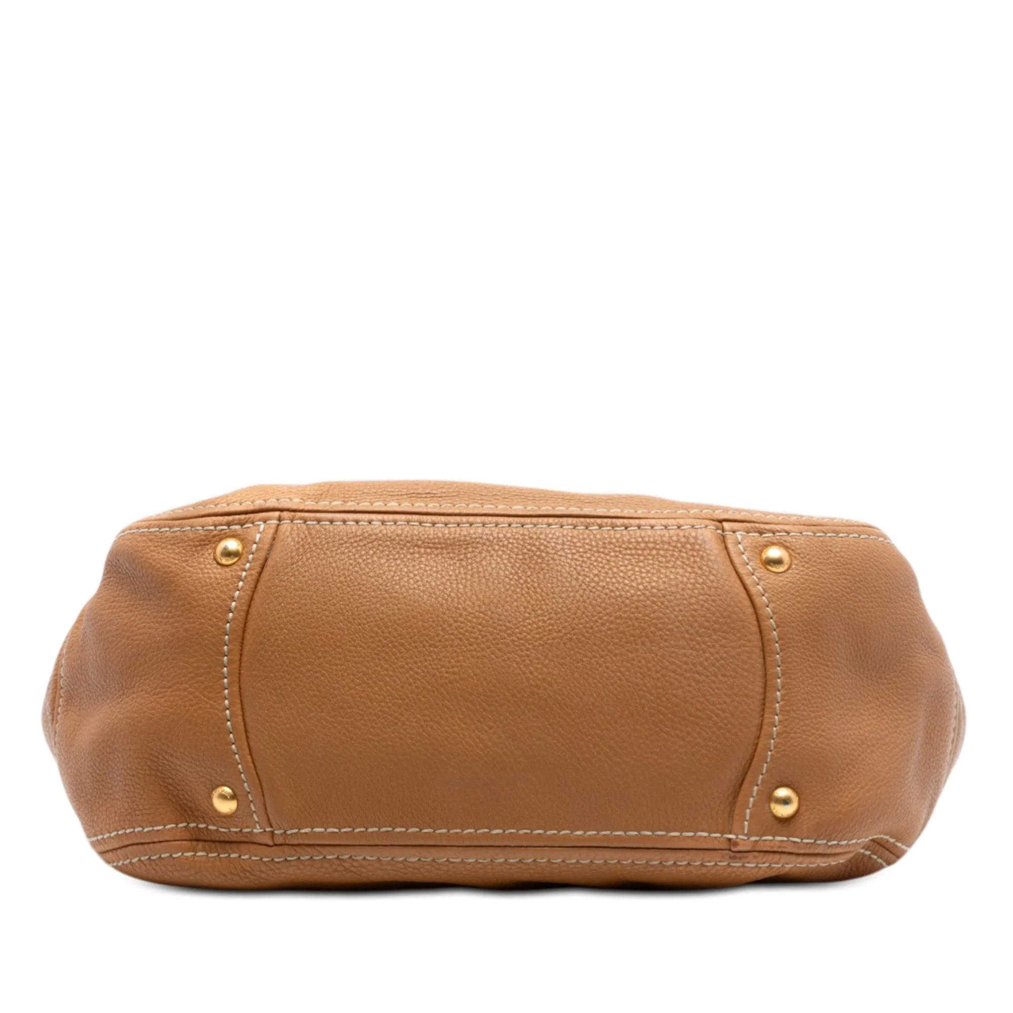 PRADA VITELLO DAINO SHOULDER BAG IN CAMEL