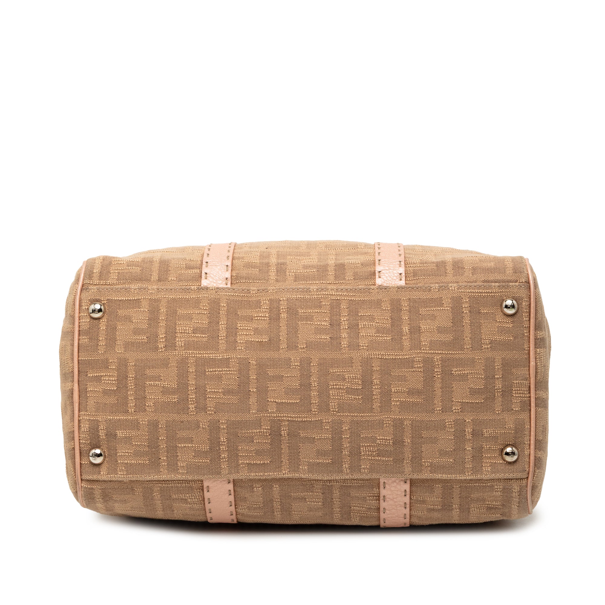 FENDI ZUCCA CANVAS SELLERIA BOSTON BAG IN BEIGE