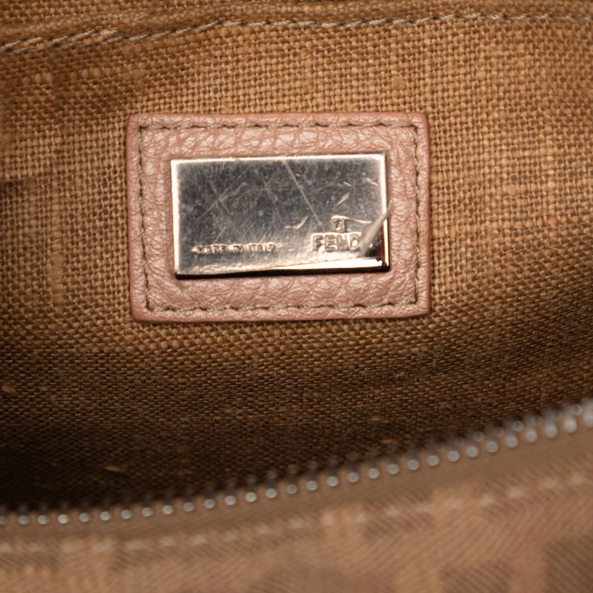 FENDI ZUCCA CANVAS SELLERIA BOSTON BAG IN BEIGE