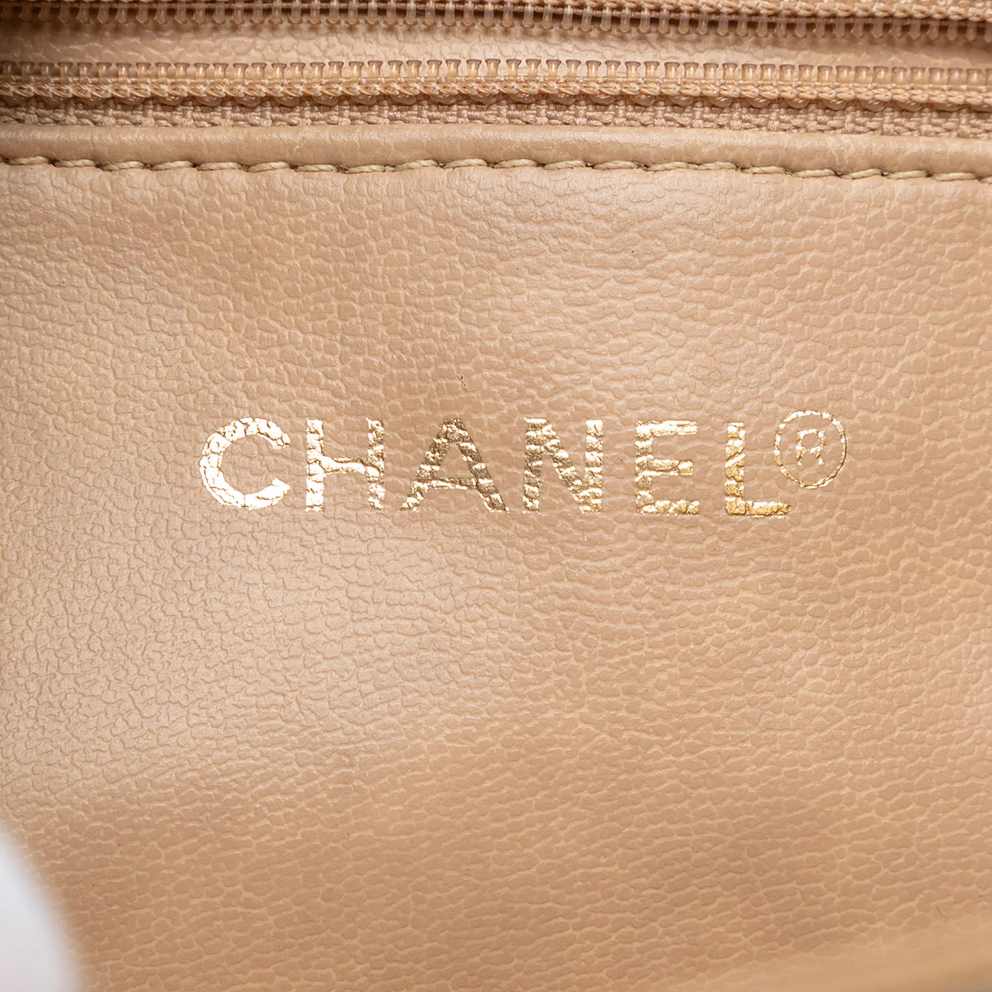 CHANEL CC CAVIAR FRONT POCKET CHAIN SHOULDER BAG IN BEIGE