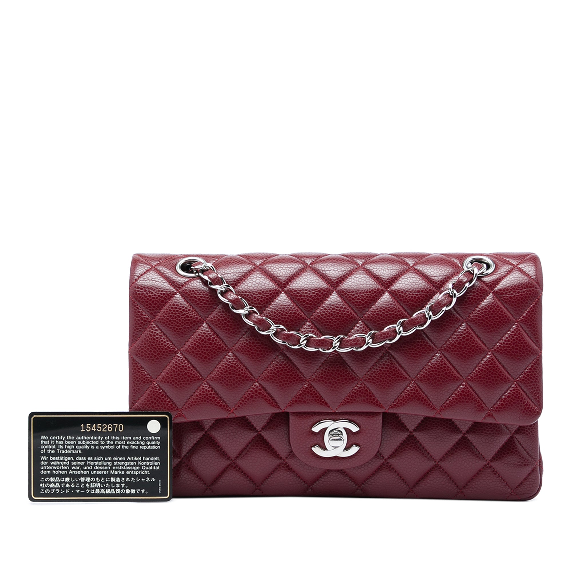 Chanel Medium Classic Caviar Double Flap Boredeaux