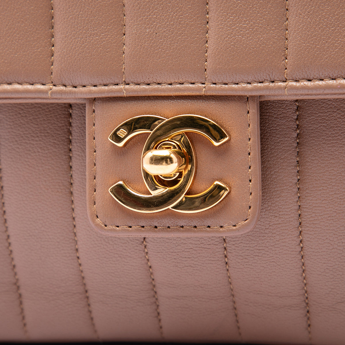 Chanel Medium Vertical Quilted Lambskin Single Flap Brown