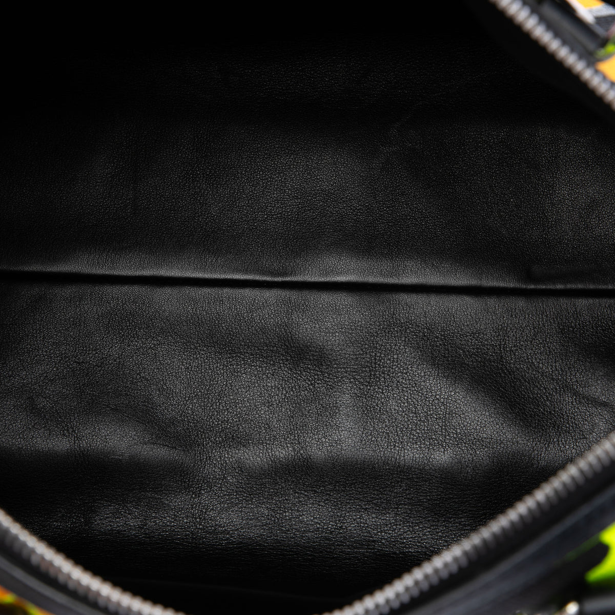 Dior Anselm Reyle Canvas Camouflage Boston Bag Yellow