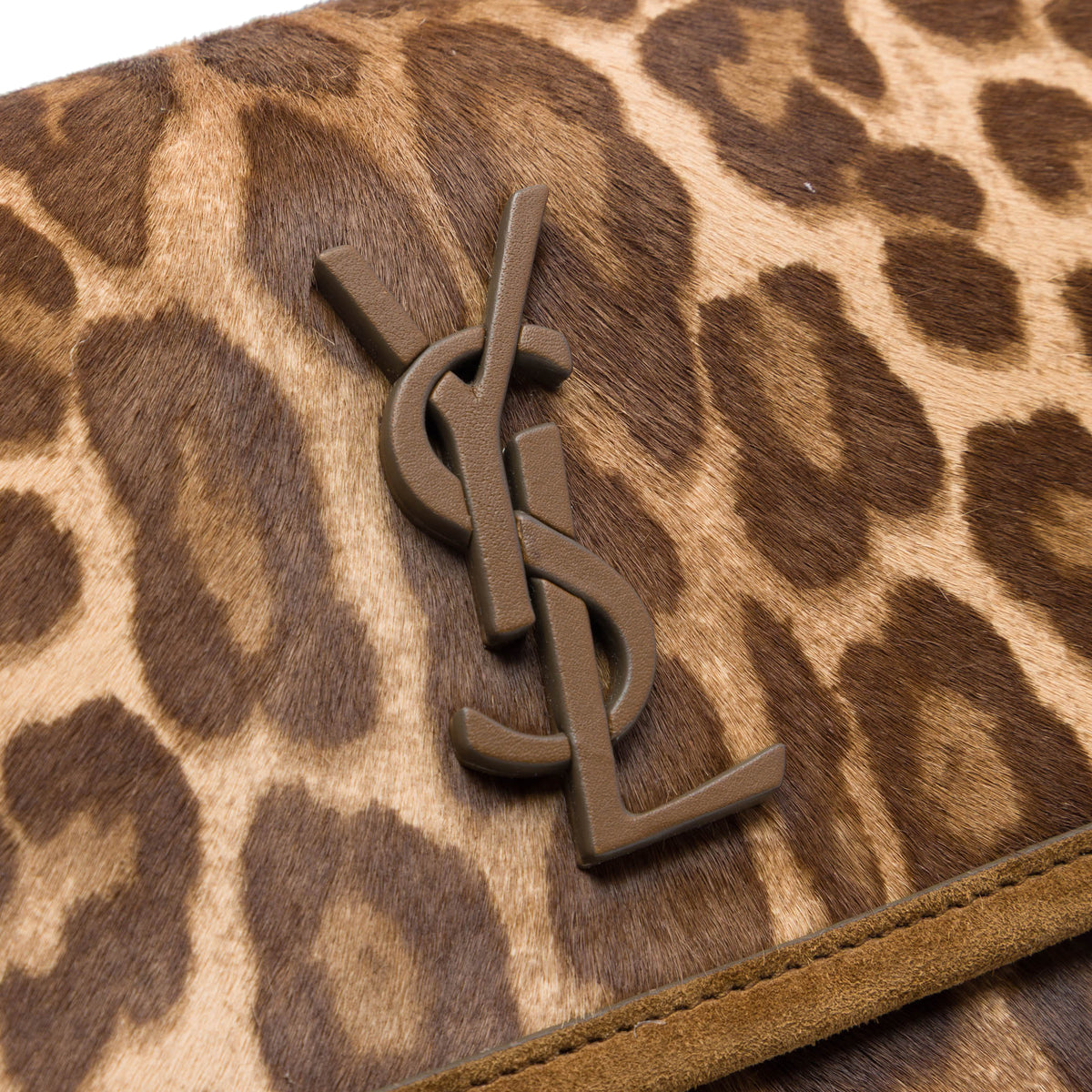 Saint Laurent Baby Pony Hair Leopard Print Niki Brown