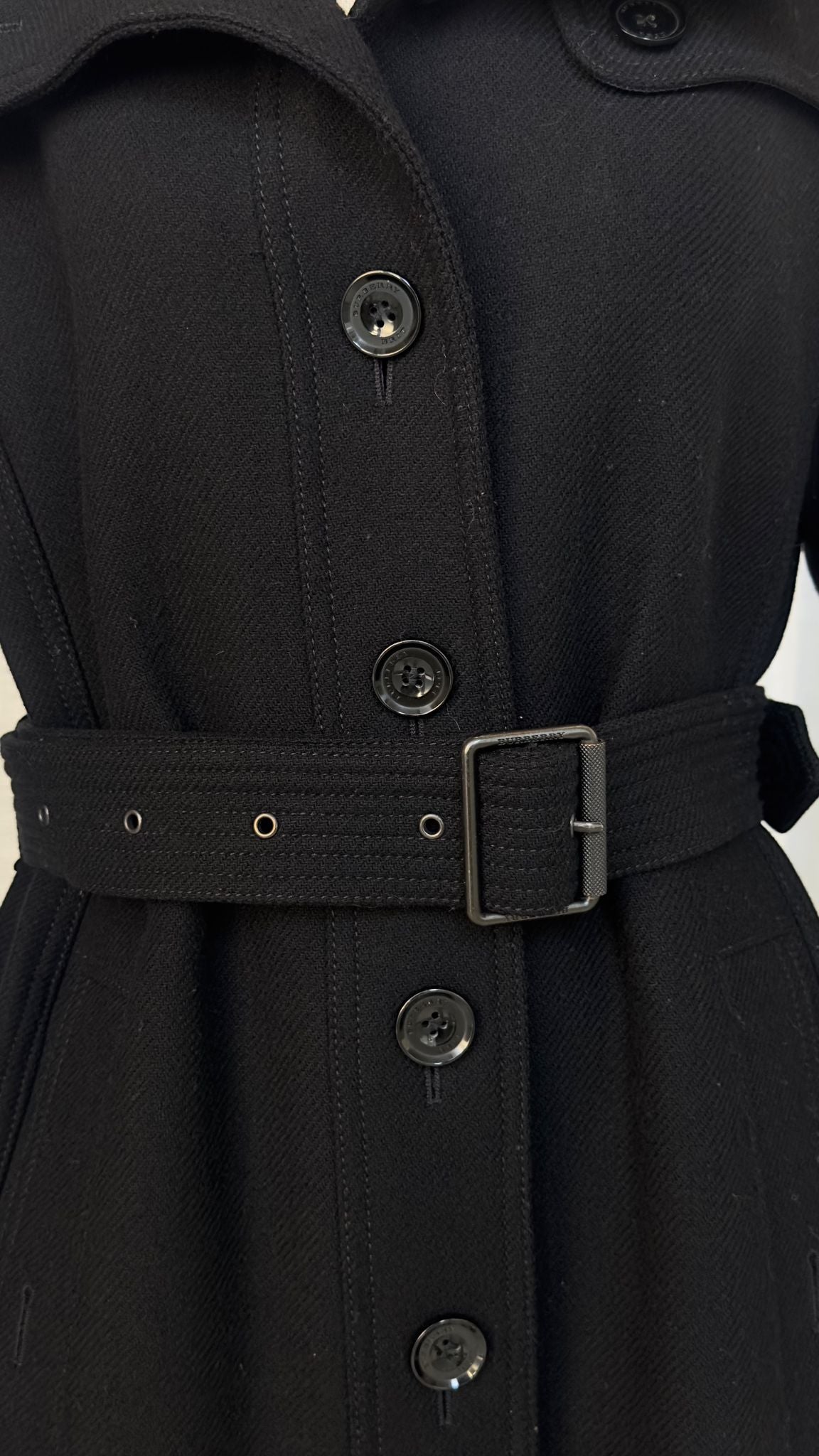 BURBERRY WOOL COAT IN BLACK