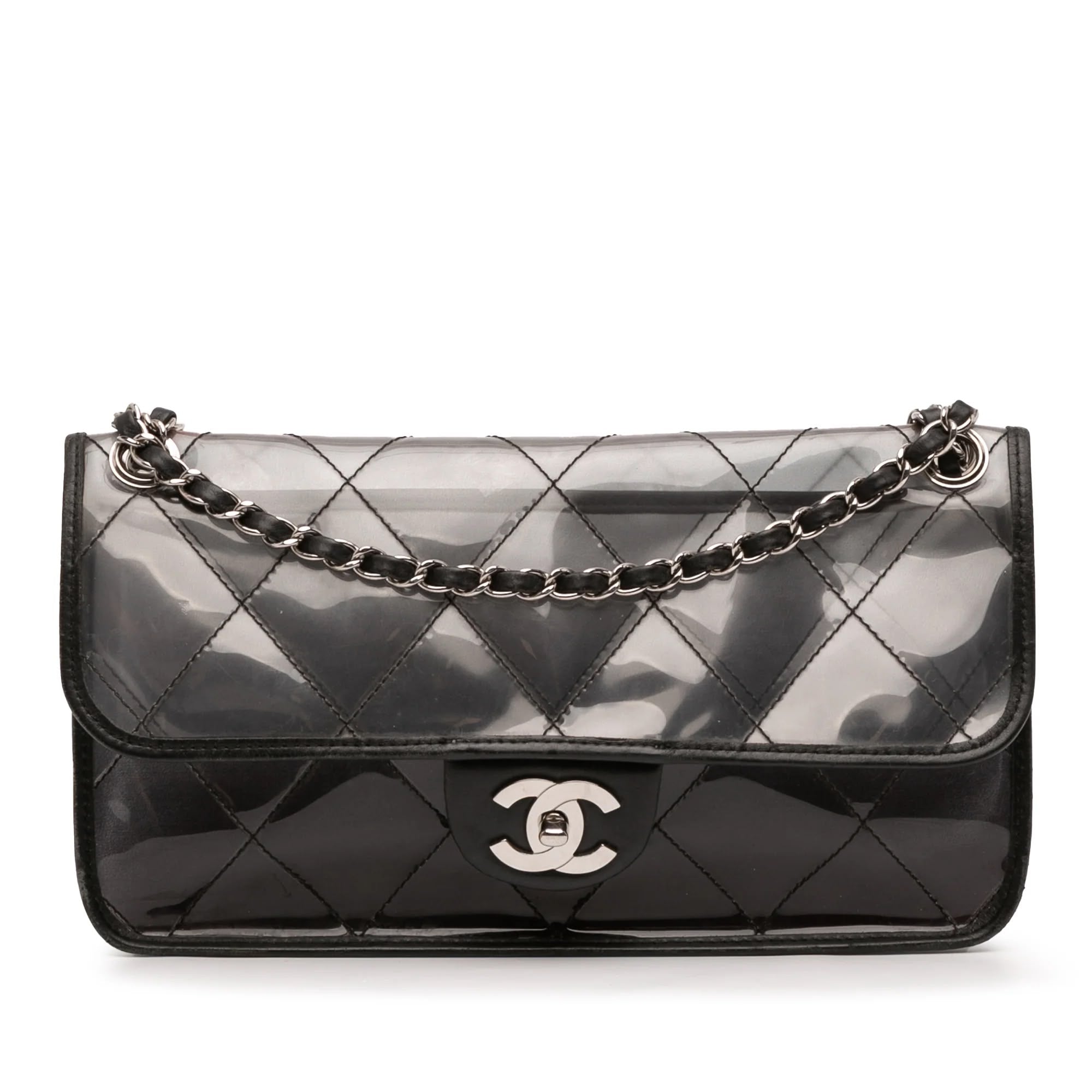 Chanel PVC and Leather Flap Shoulder Bag