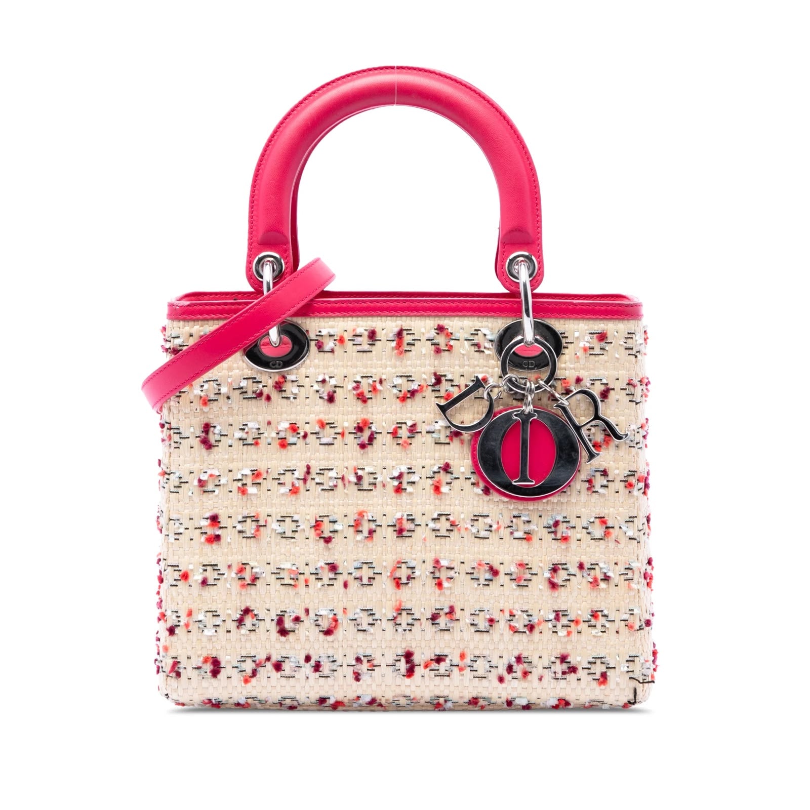 Lady Dior Raffia and Leather Bag