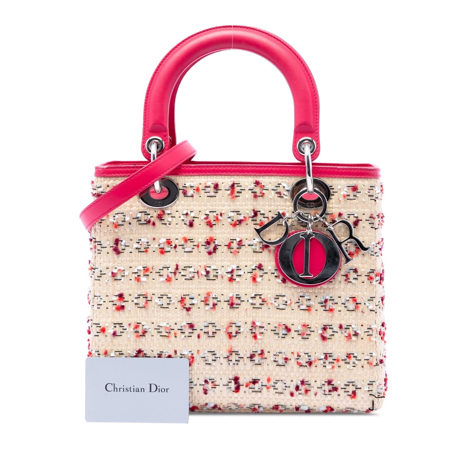 Lady Dior Raffia and Leather Bag