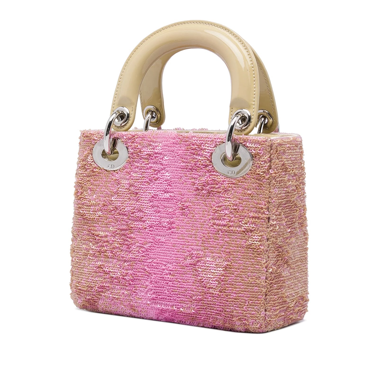 Mini Patent Sequined Lady Dior Satchel