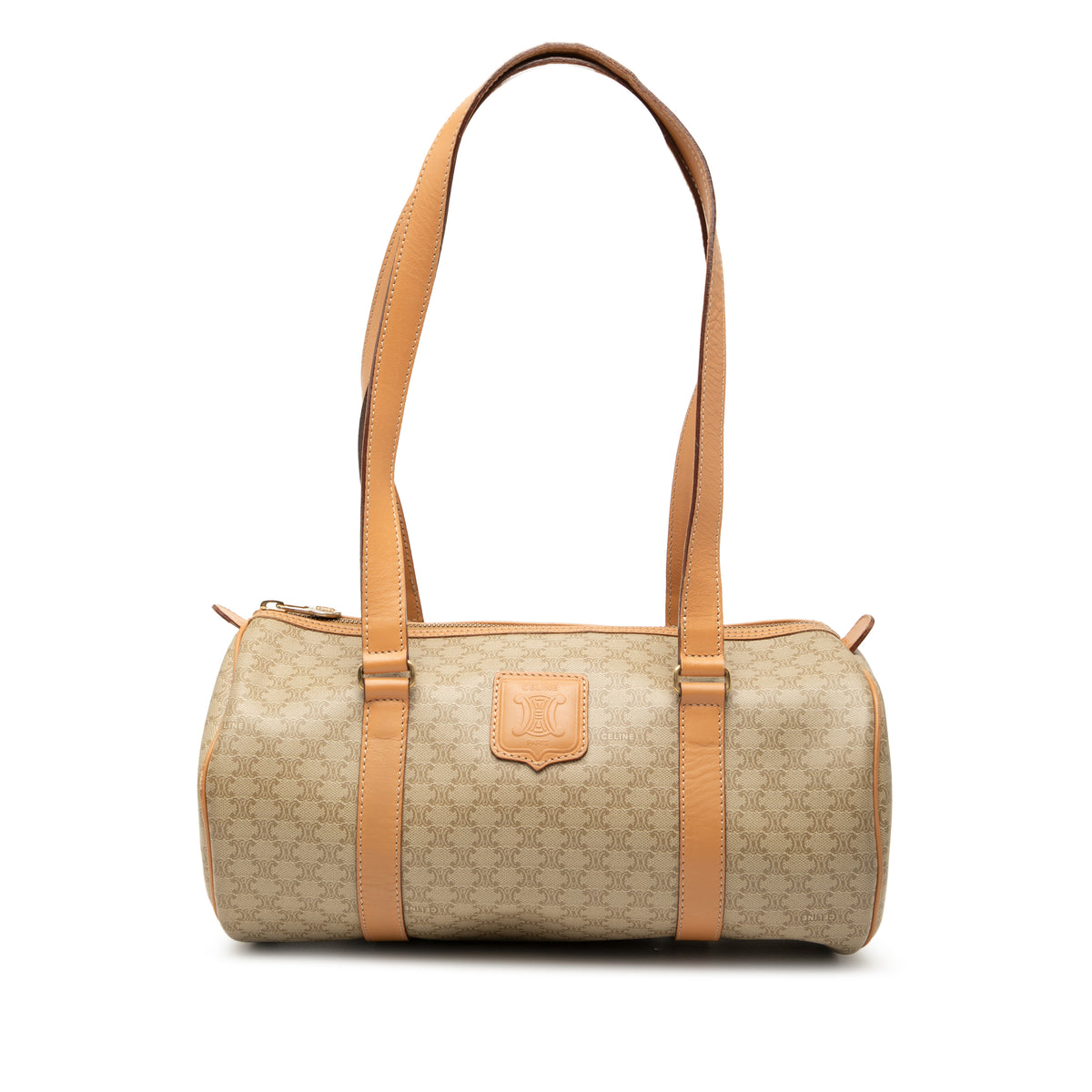 Celine Macadam Coated Canvas Shoulder Bag Brown