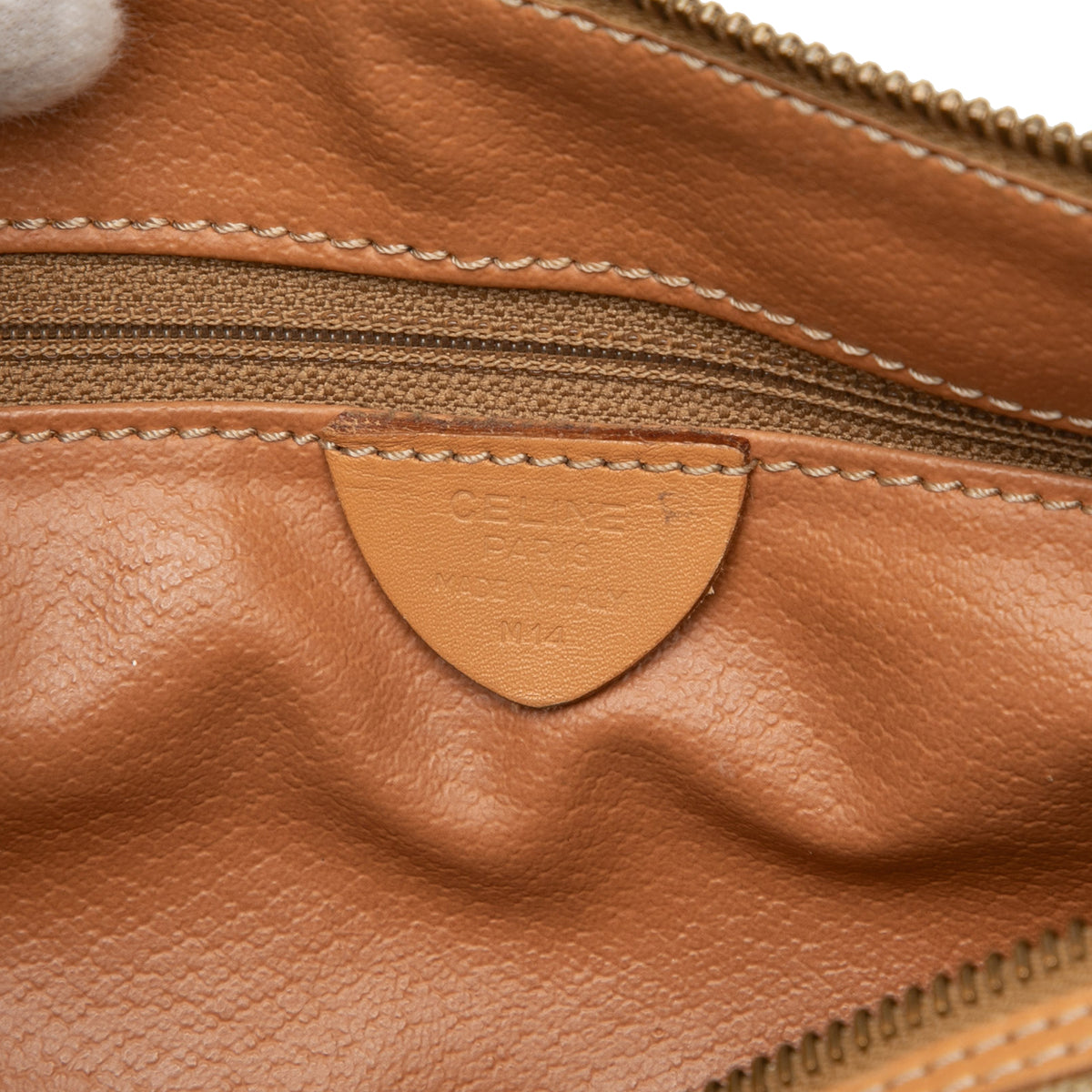 Celine Macadam Coated Canvas Shoulder Bag Brown