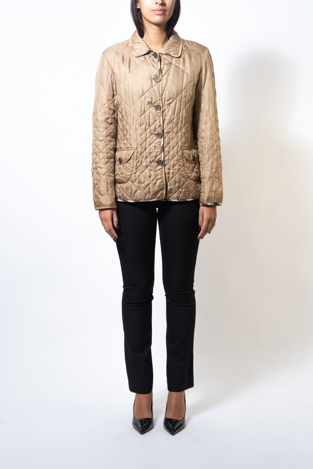 Burberry Beige Diamond Quilted Jacket