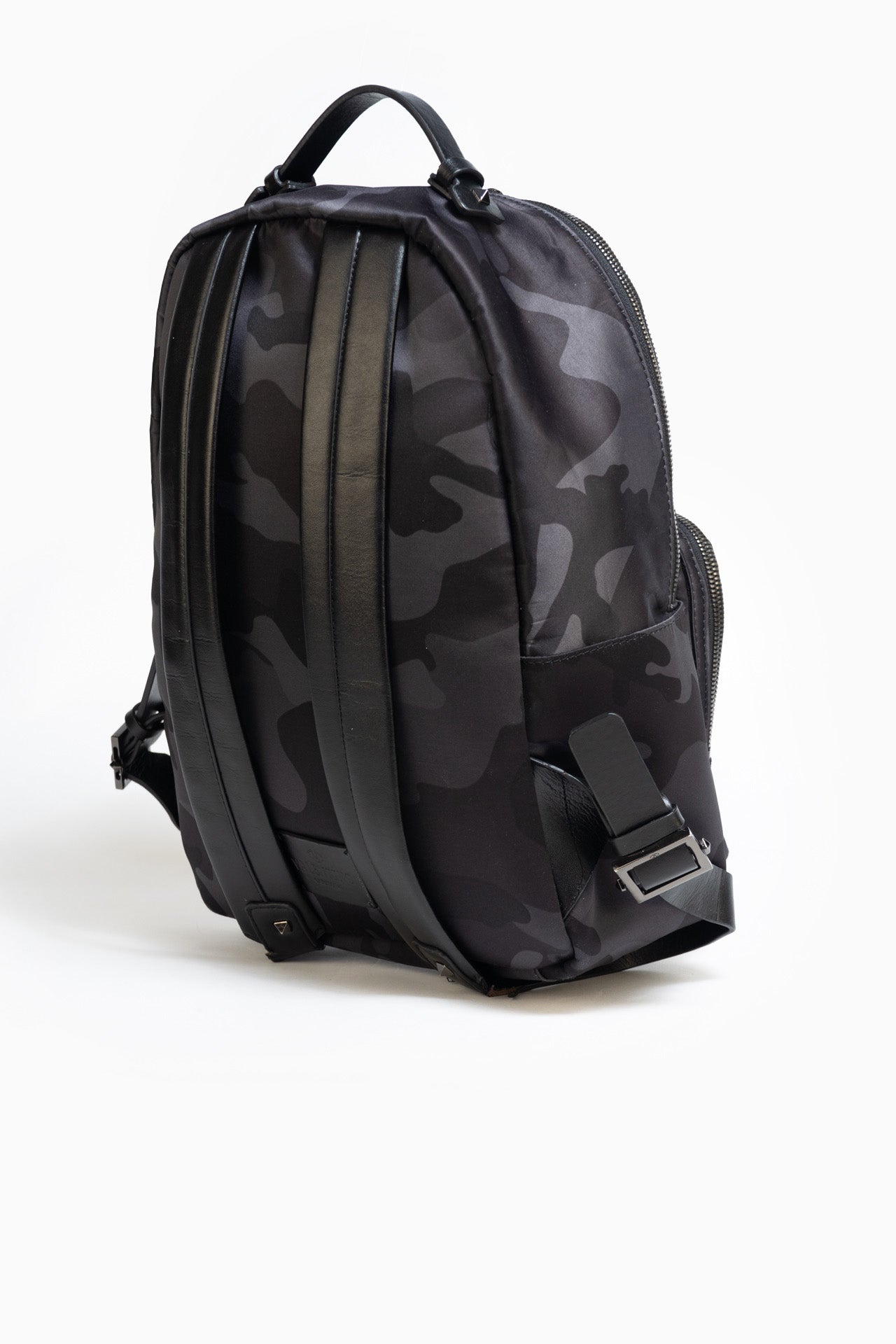 MOCHILA VALENTINO NYLON JACQUARD CAMO EM CINZA