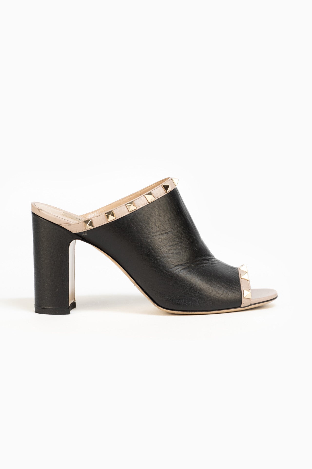 Valentino Black Leather Sandals - Size 39